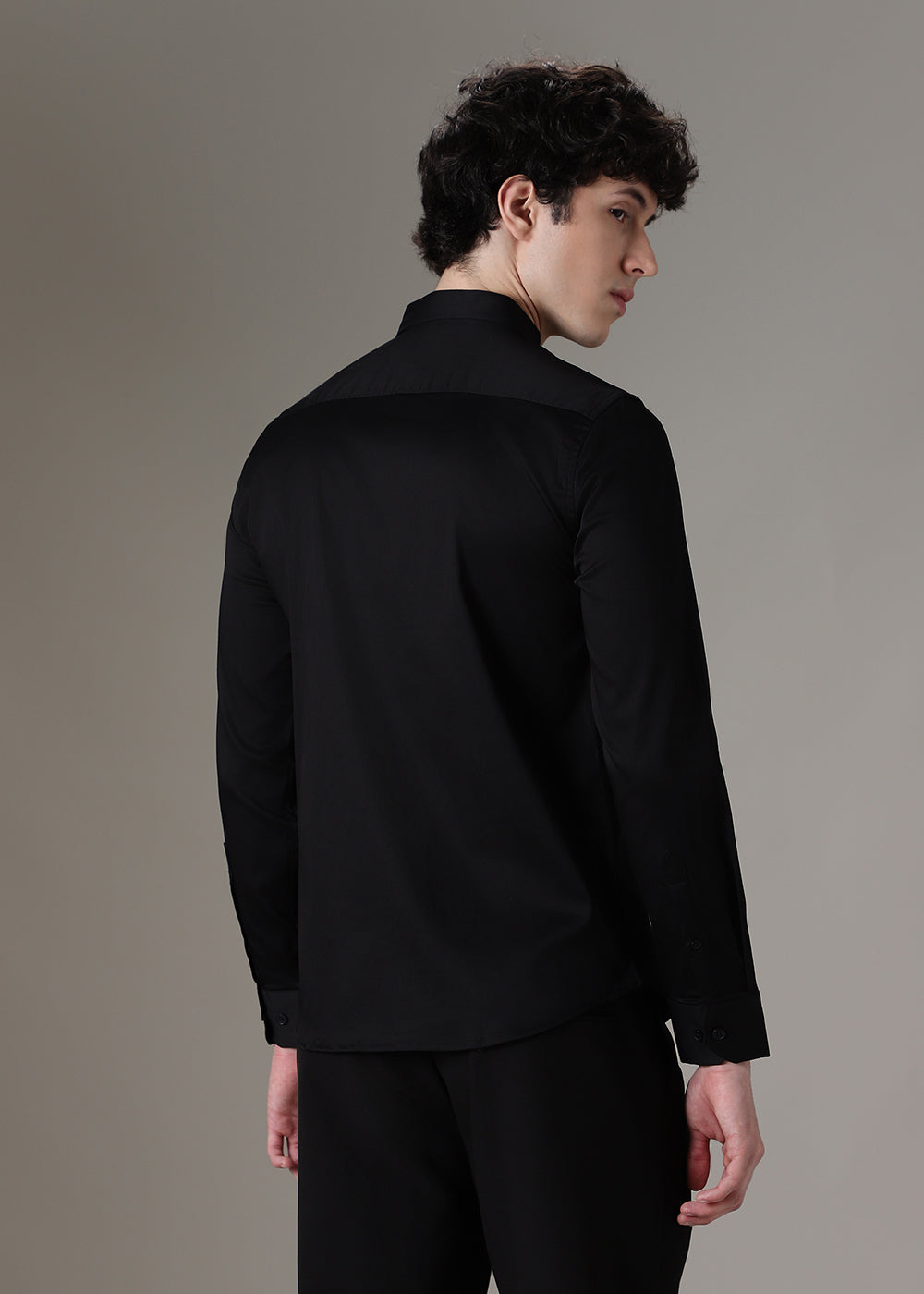 Triangle Grid Black Designer Shirt