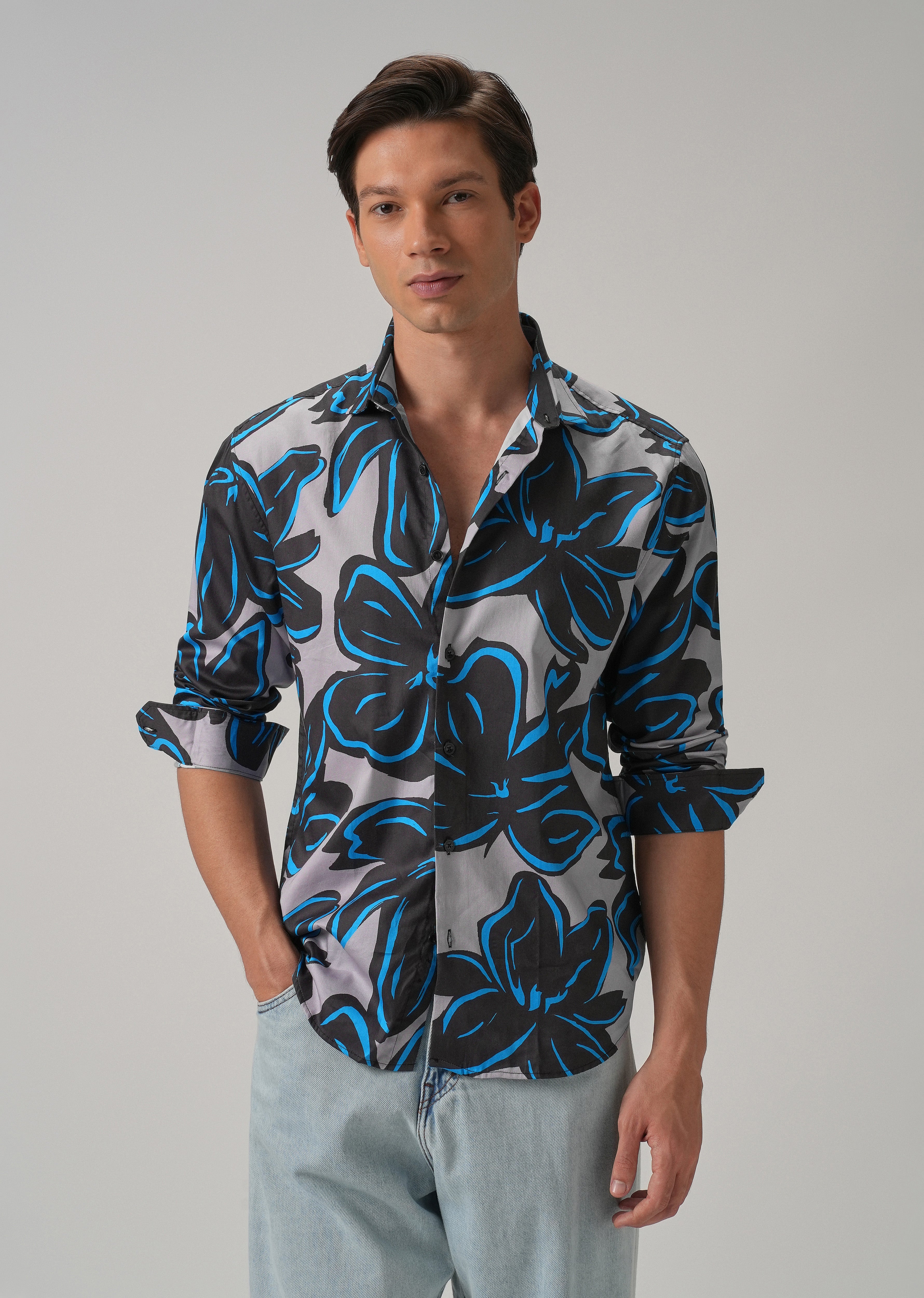 Tropical Floral Printed Shirt