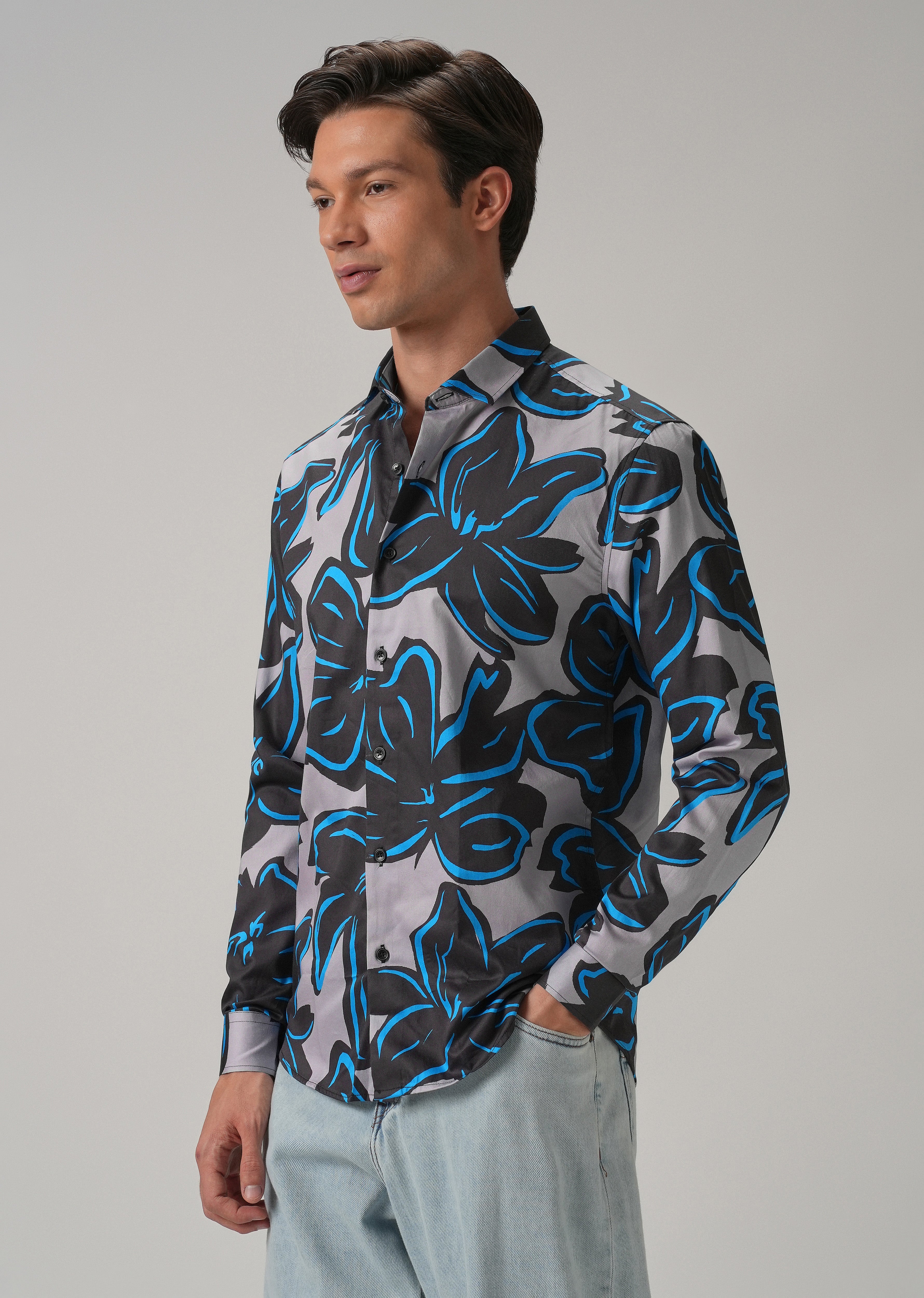Tropical Floral Printed Shirt