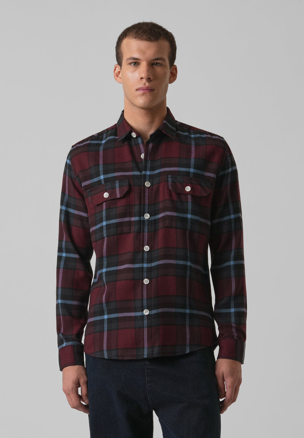 True Red Brushed Cotton Check Shirt