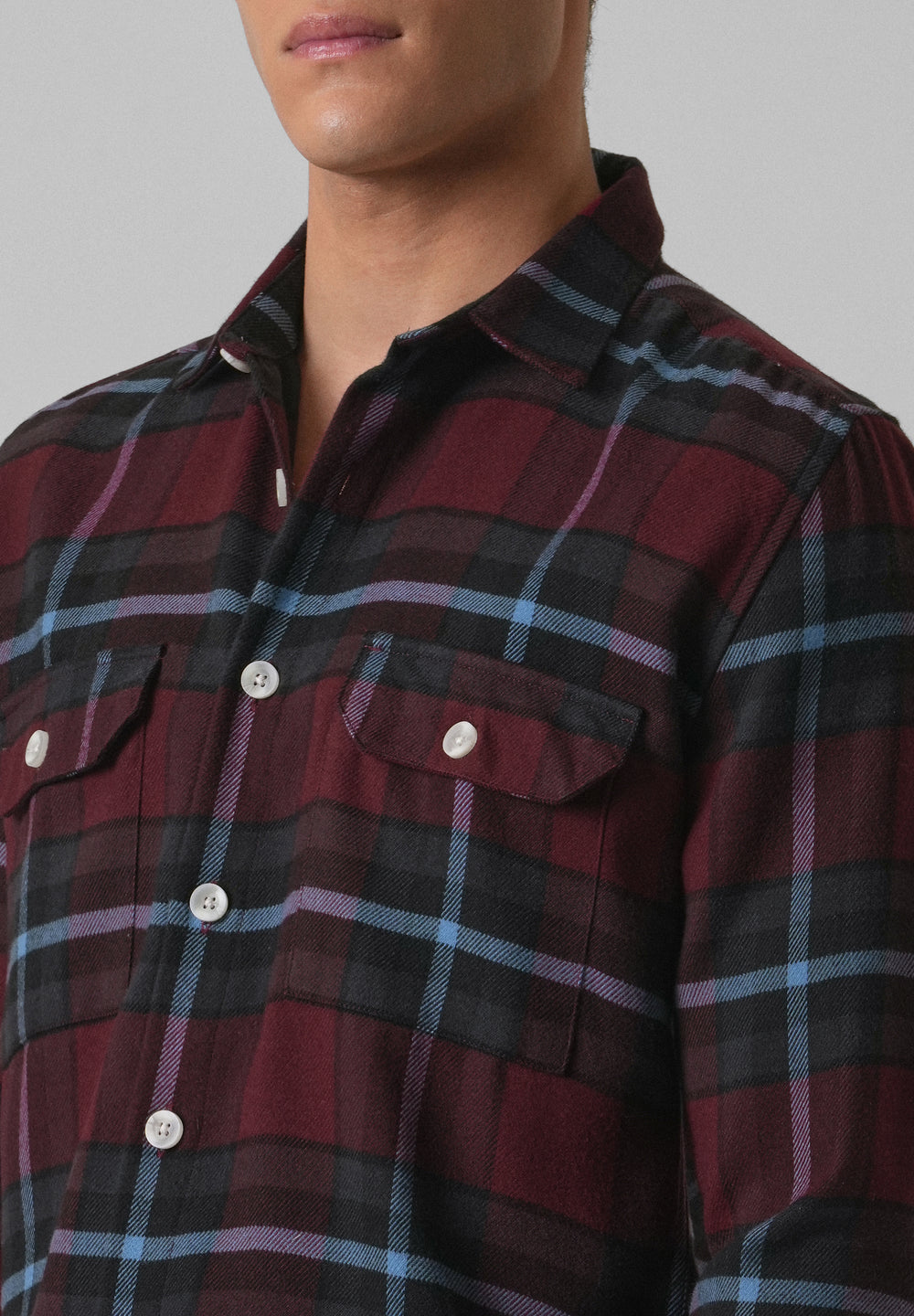 True Red Brushed Cotton Check Shirt