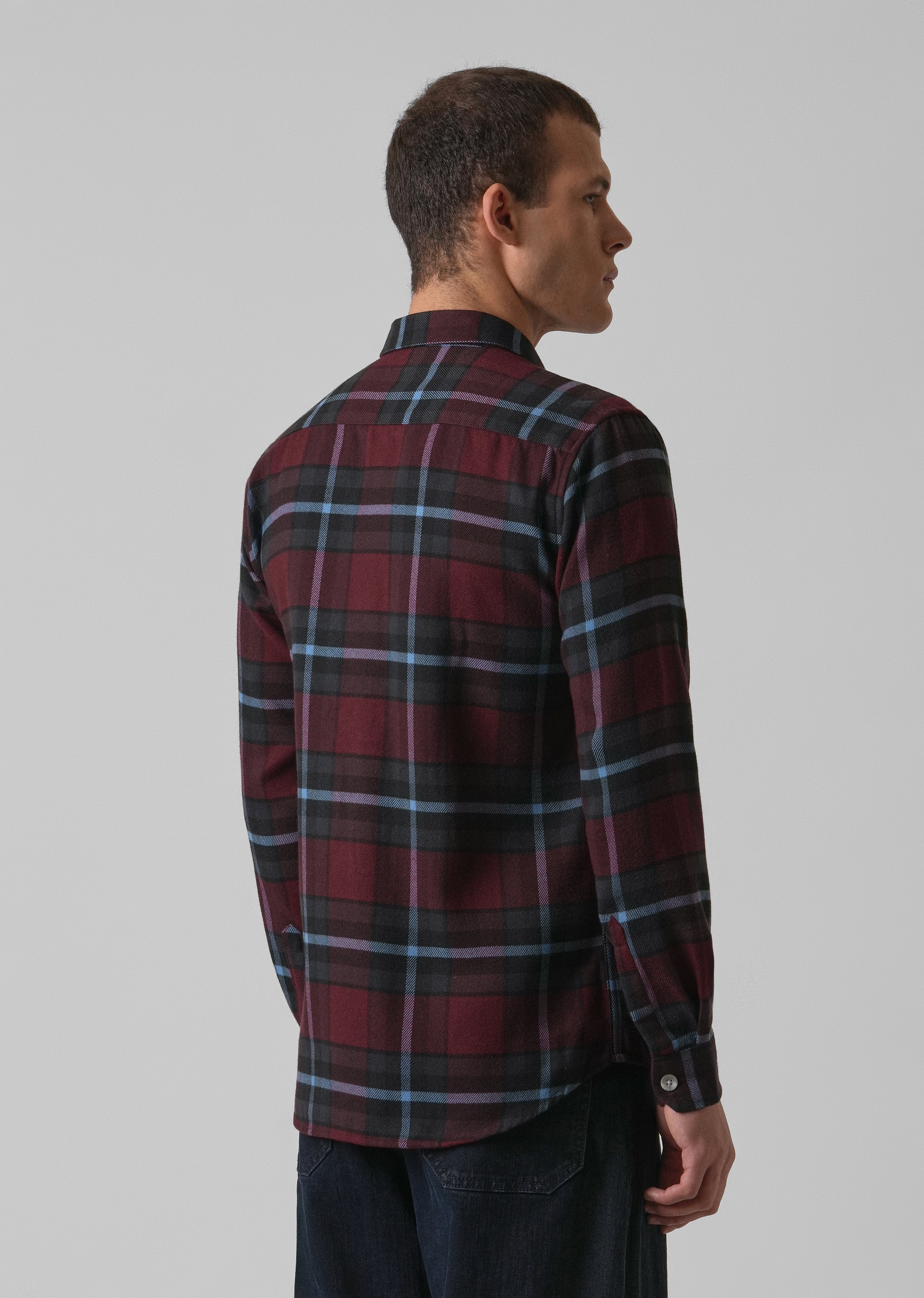 True Red Brushed Cotton Check Shirt