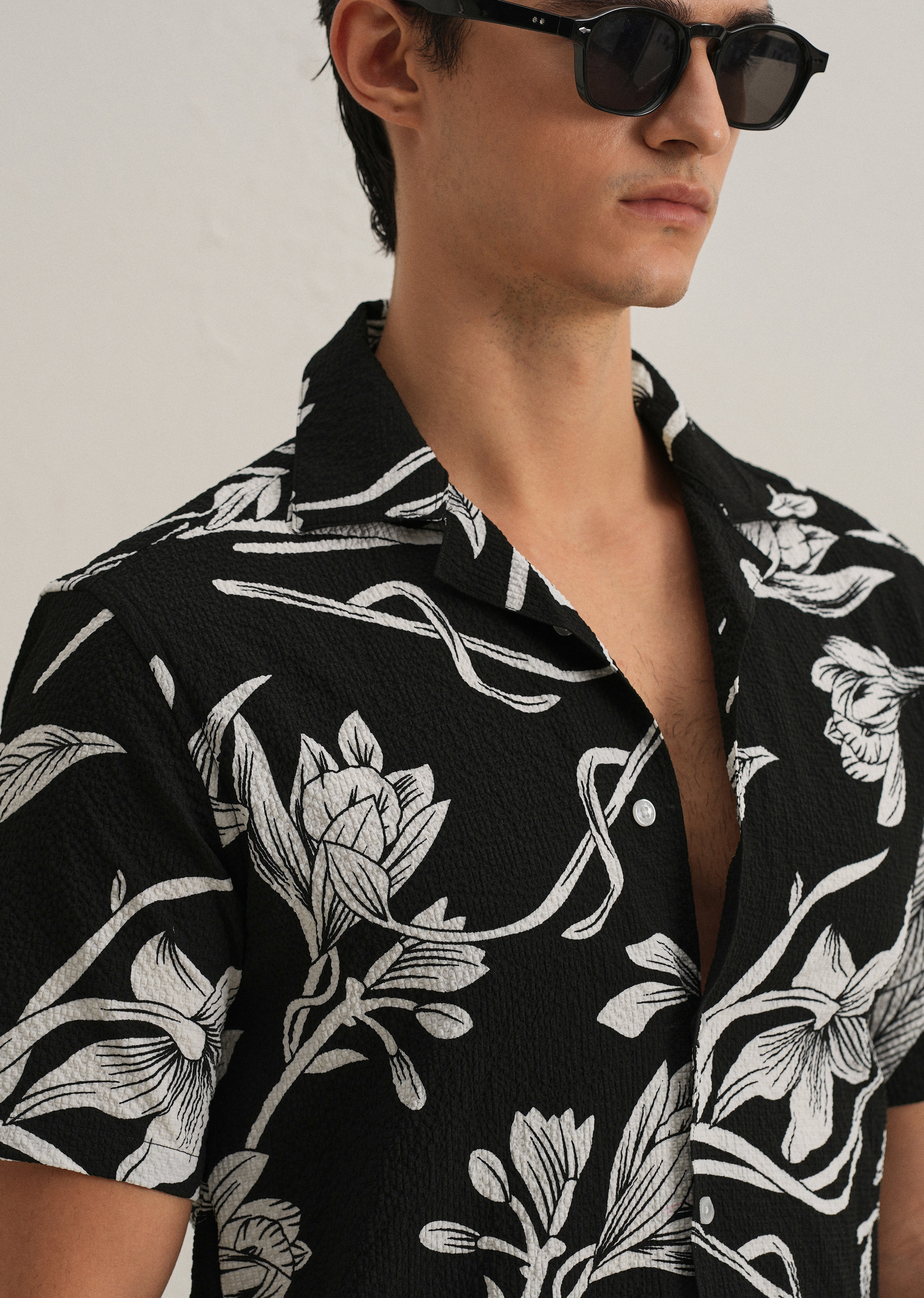 Tulip White Print Popcorn Shirt