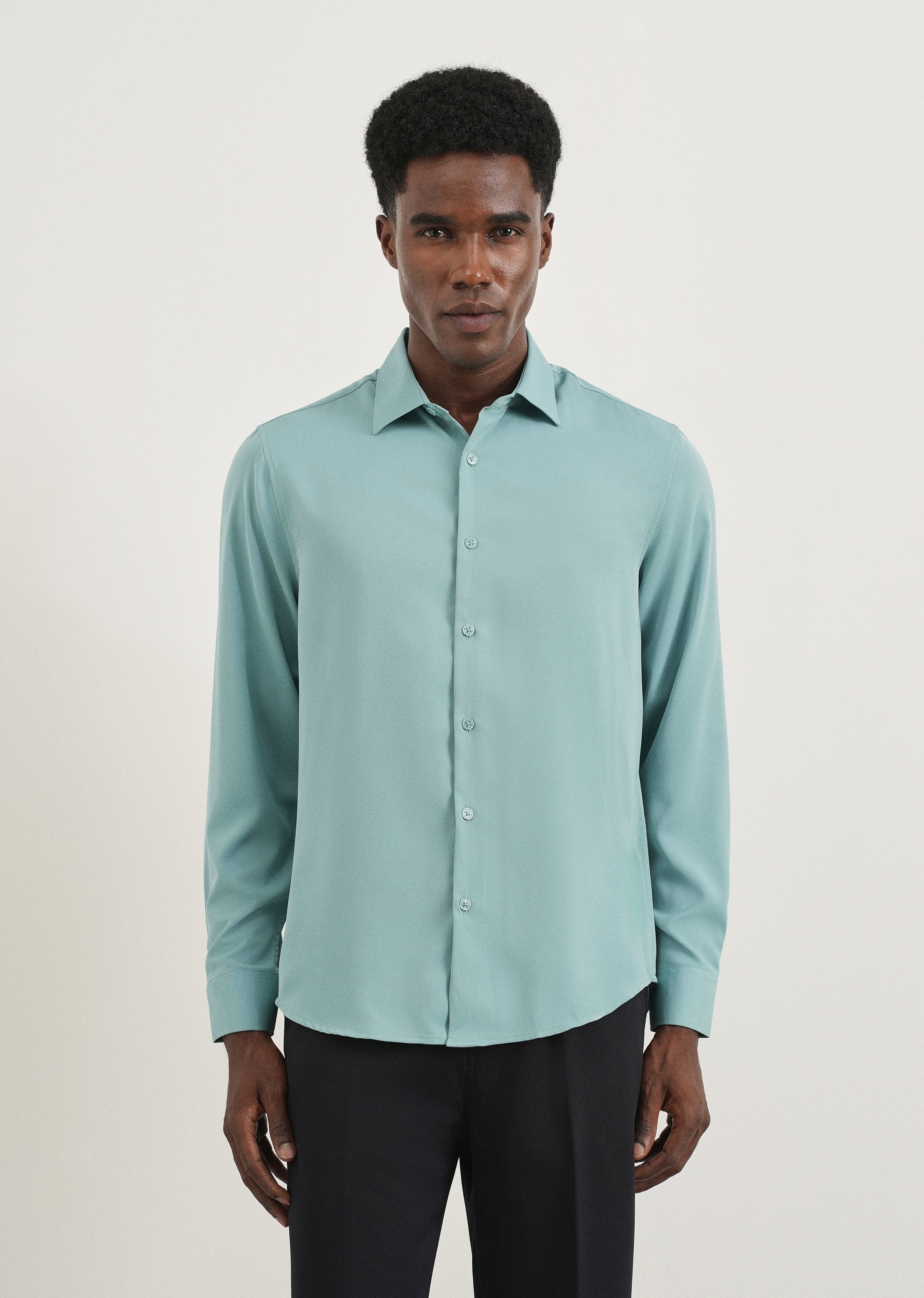 Turquoise Fluid Soft Shirt