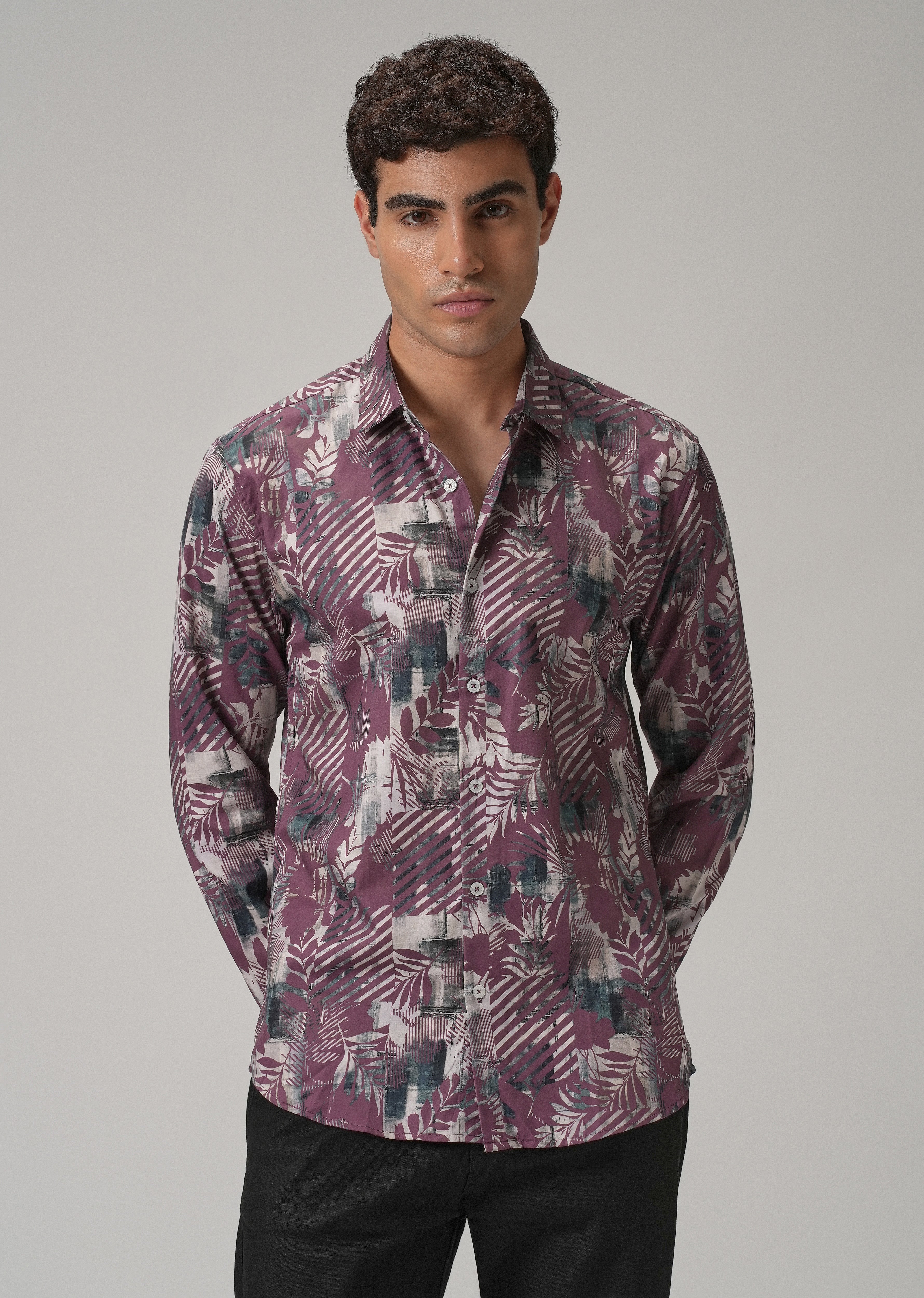 Twig Leaf Printed Shirt