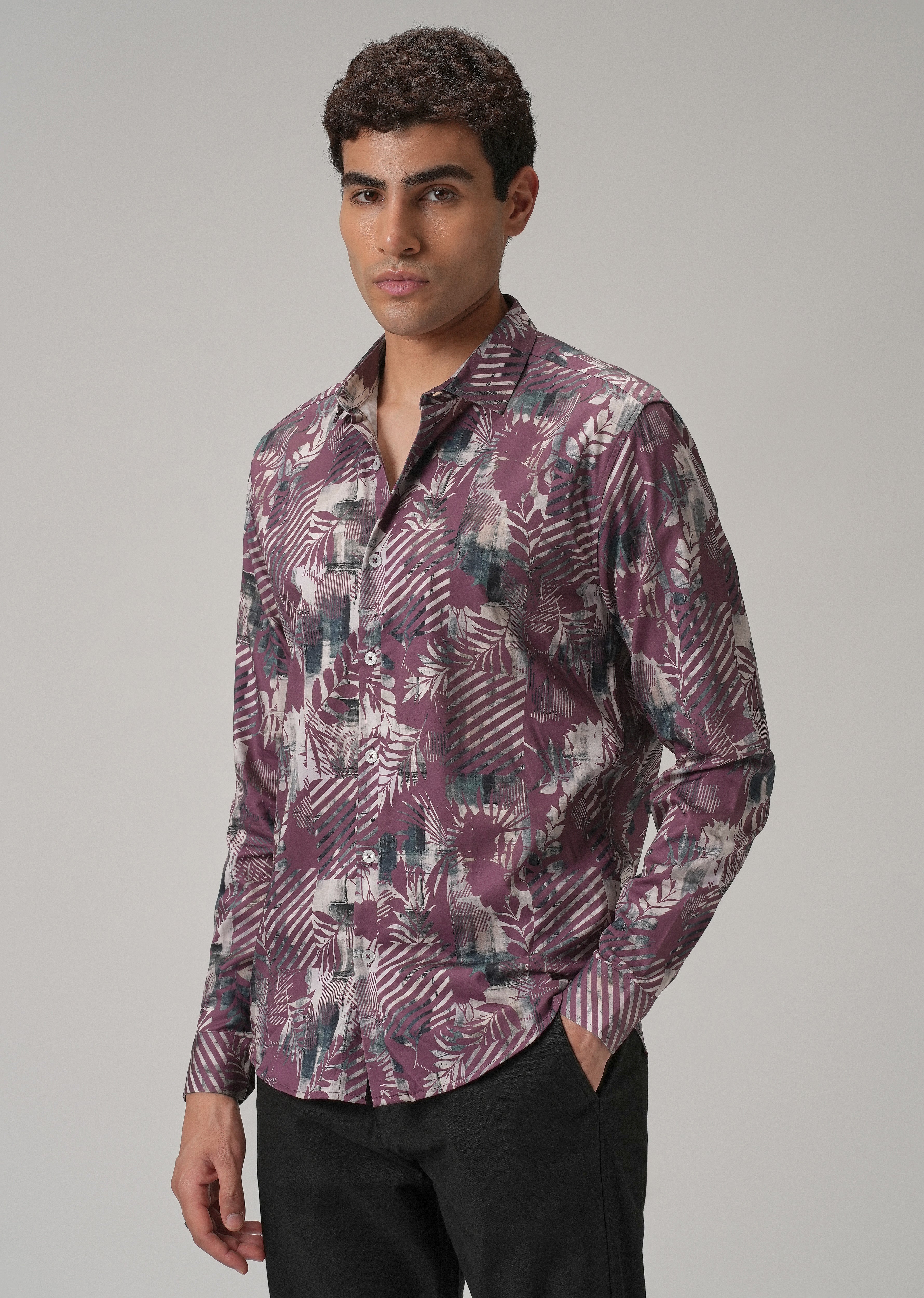 Twig Leaf Printed Shirt