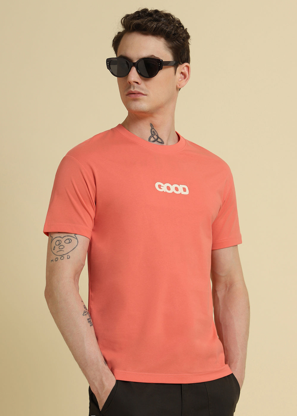 Typo Orange Oversized T-shirt