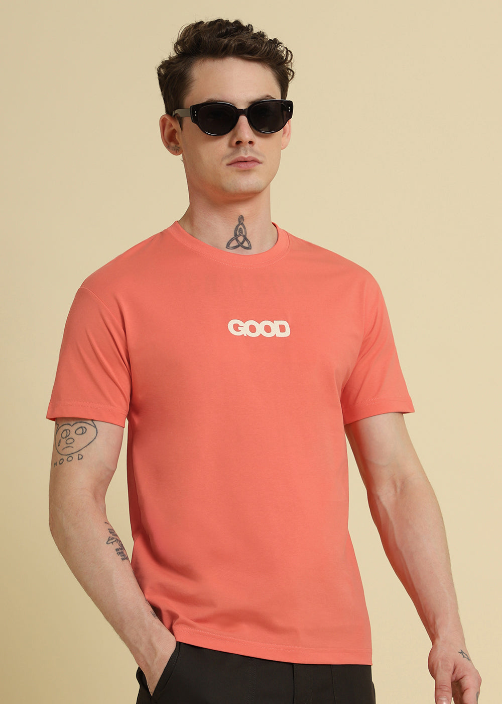 Typo Orange Oversized T-shirt
