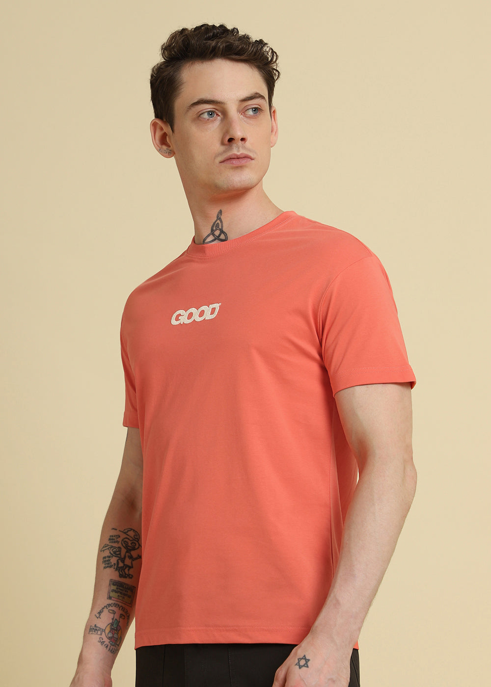 Typo Orange Oversized T-shirt