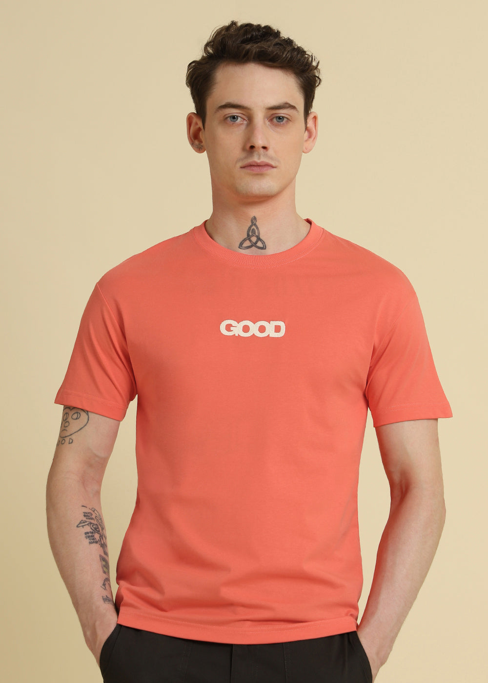 Typo Orange Oversized T-shirt