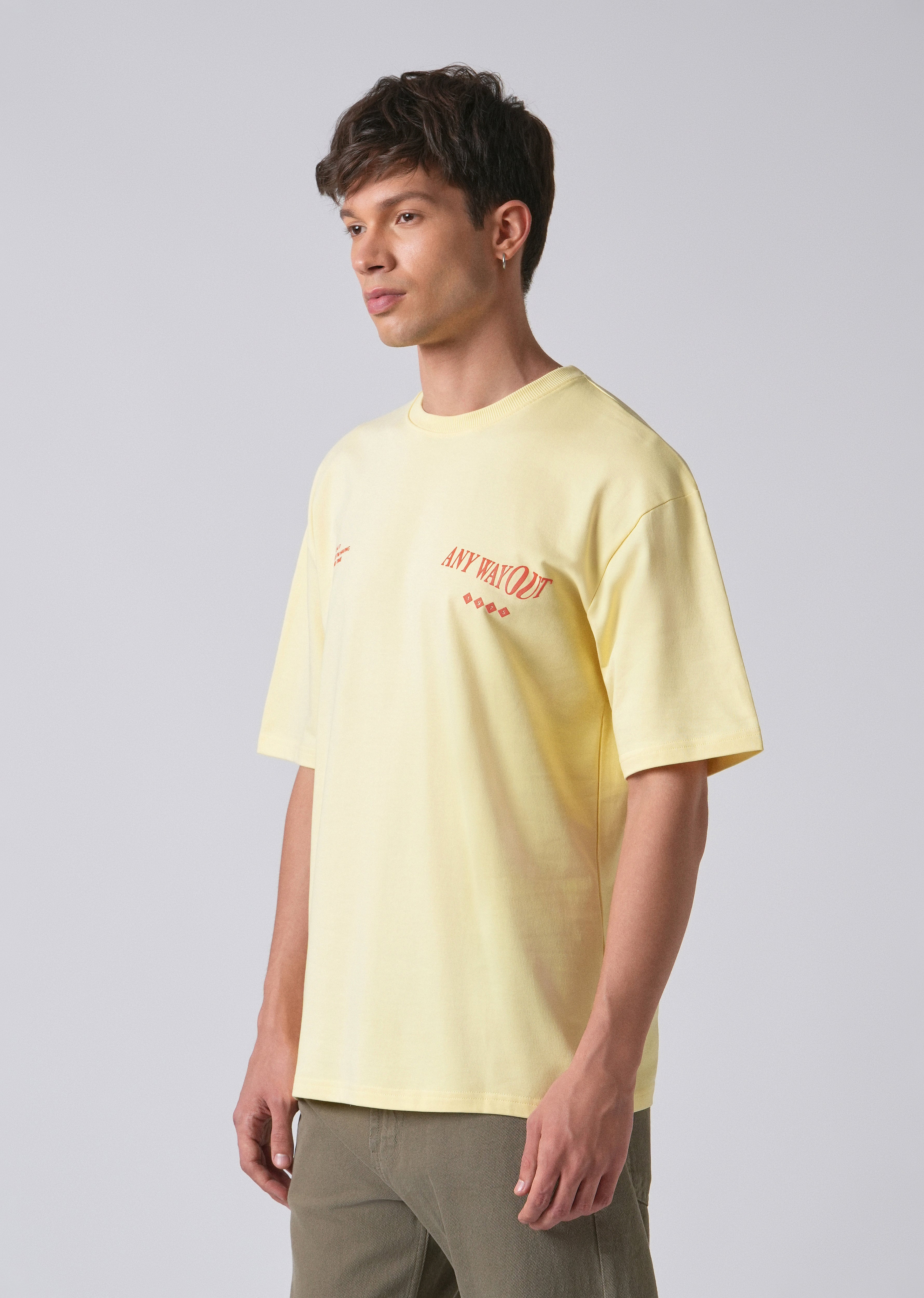 Typography Yellow Oversized T-shirt