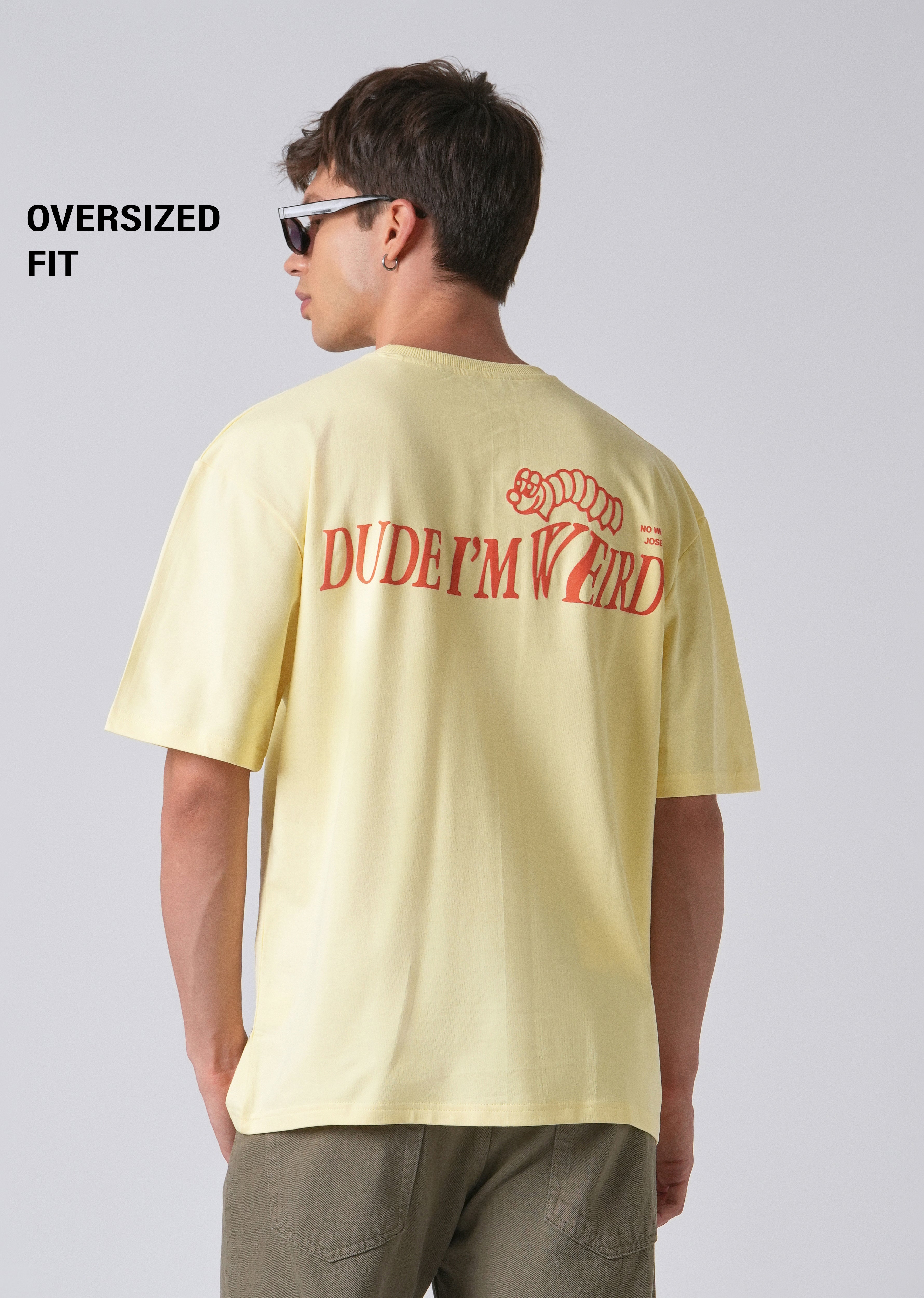 Typography Yellow Oversized T-shirt