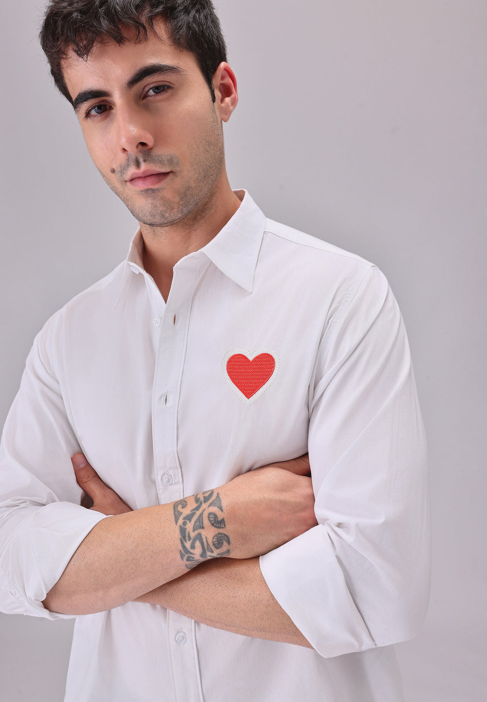 Valentine Heart White Designer Shirt