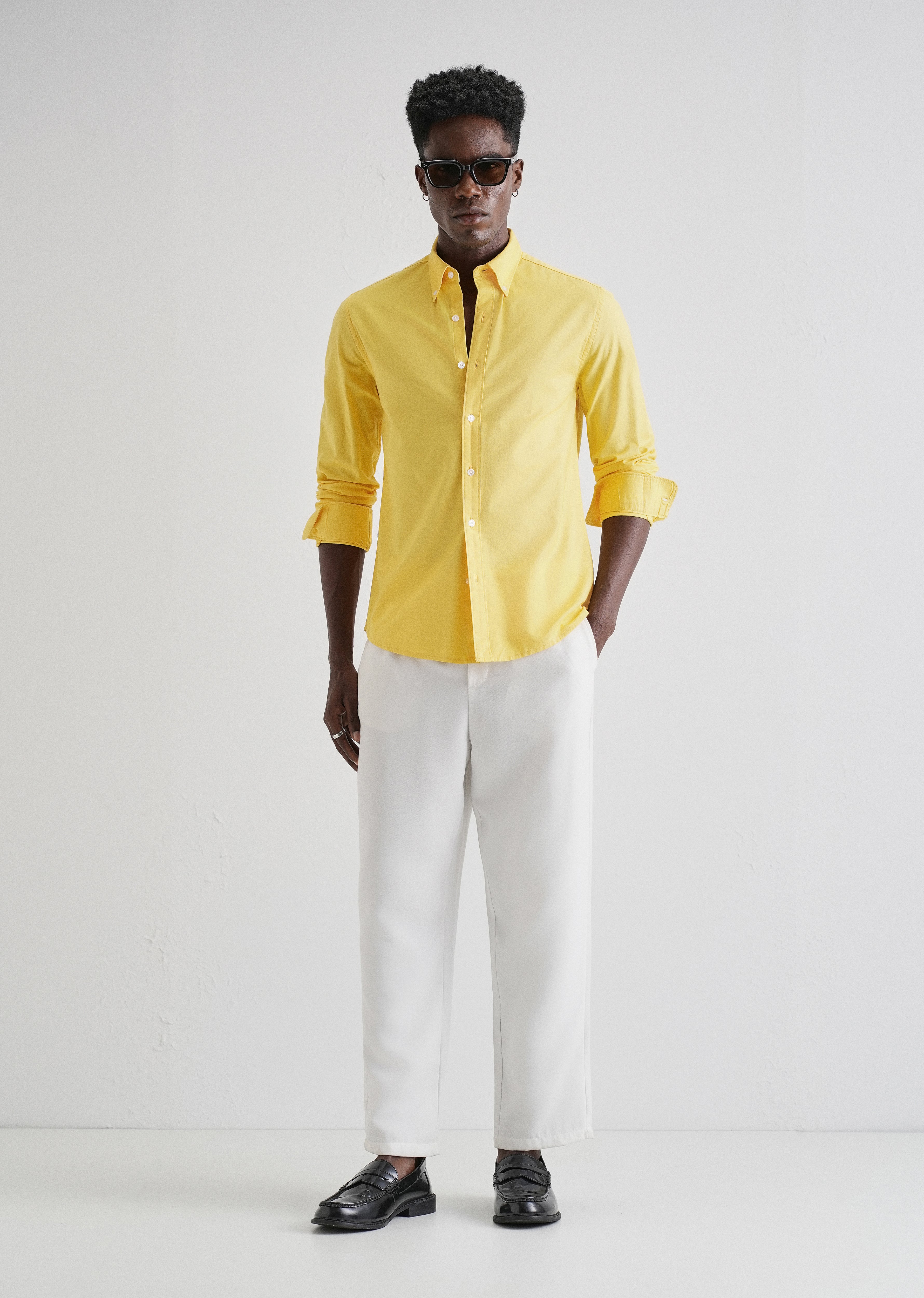 Vibrant Yellow Plain Oxford Shirt