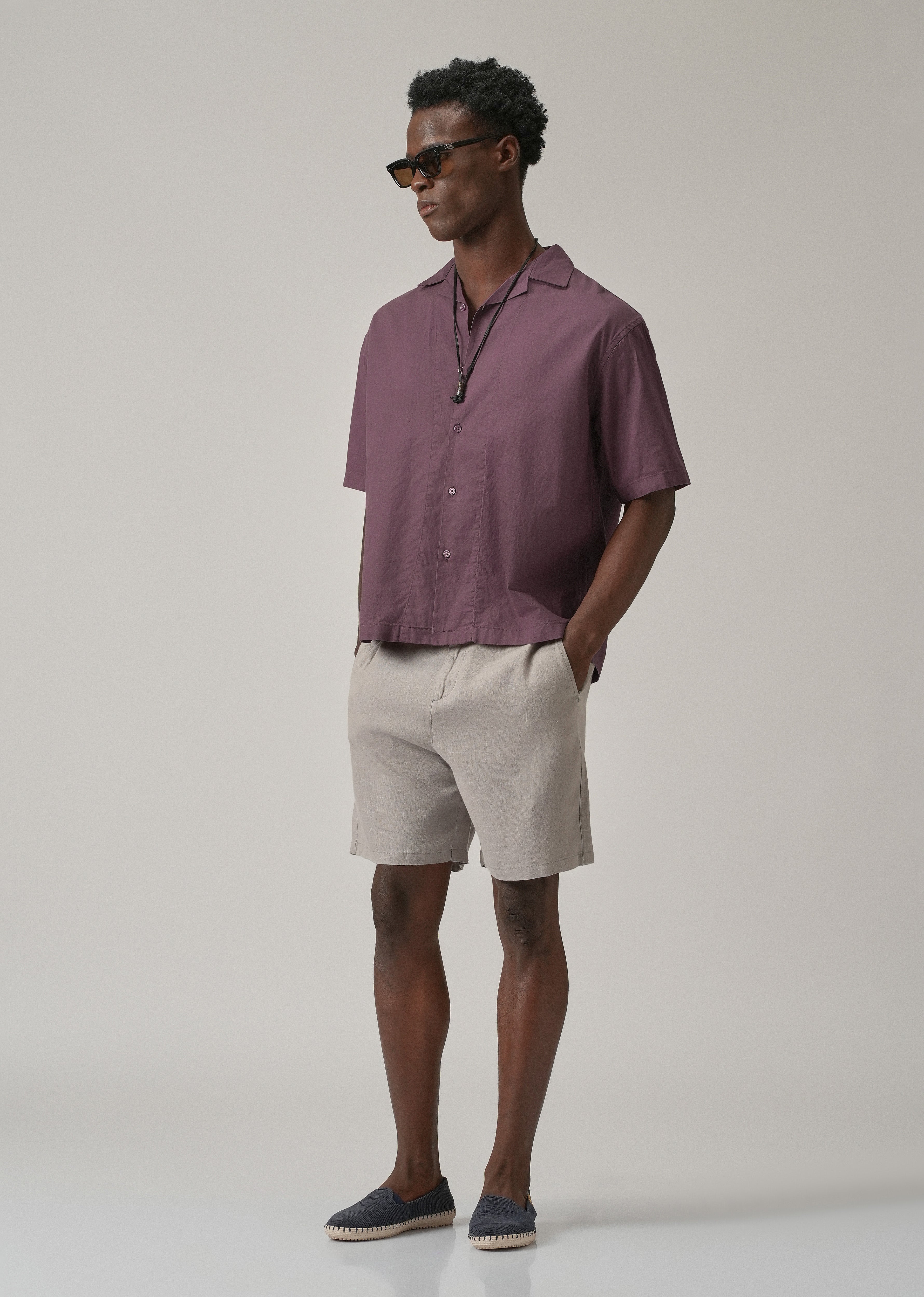 Violet Cotton/Linen Shirt