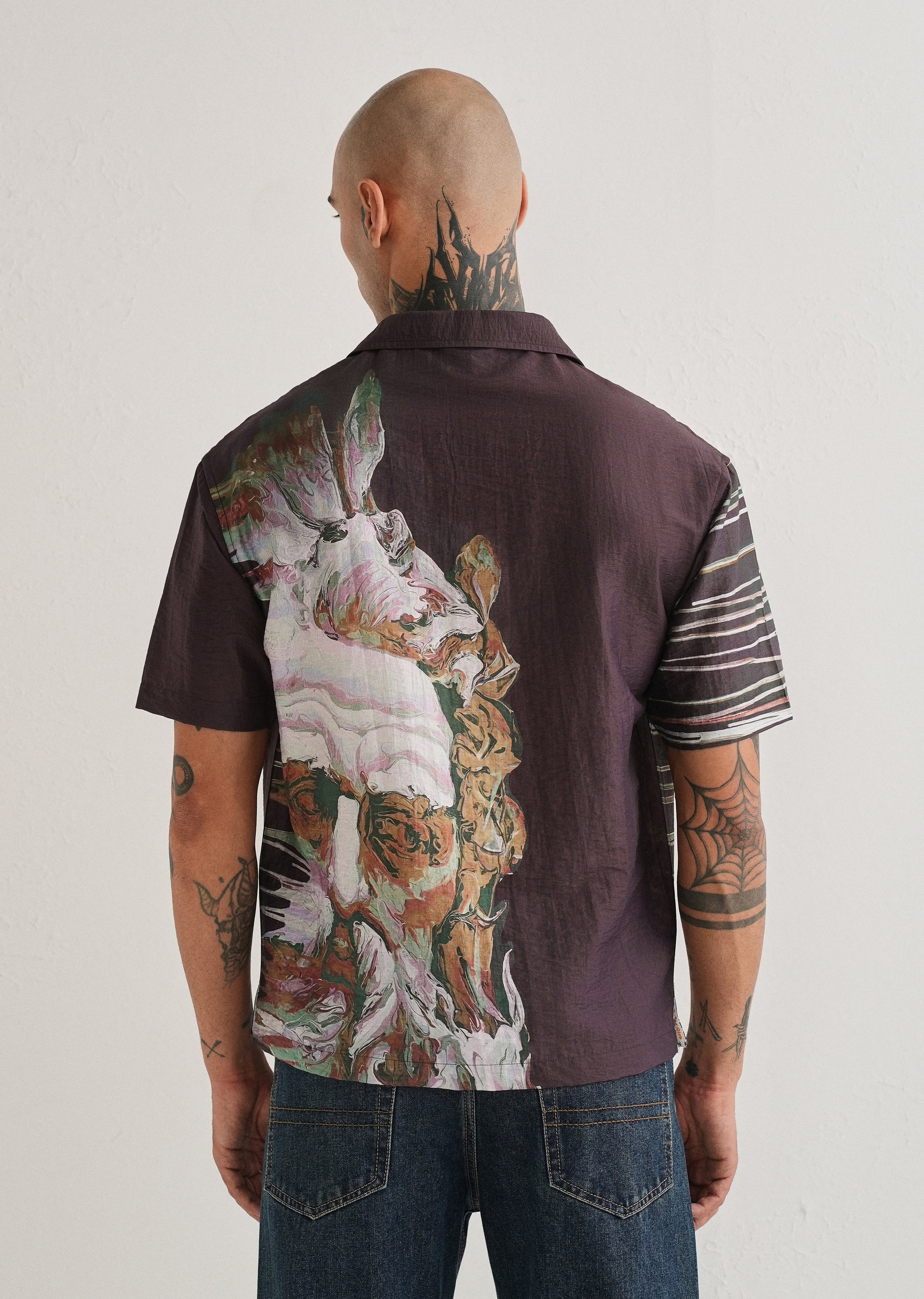 Violet Placement Print Shirt