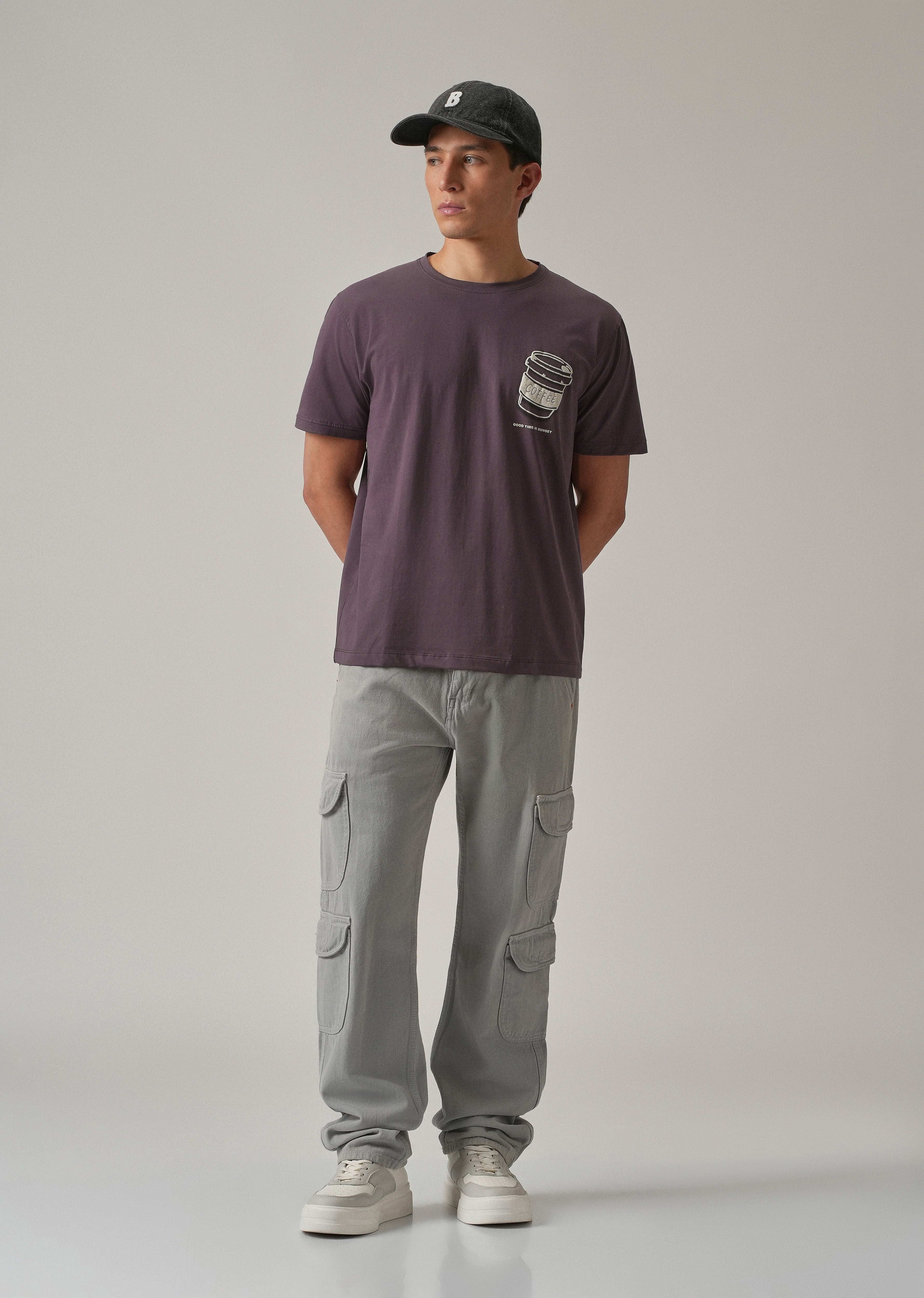 Violet Printed Slim Fit T-Shirt