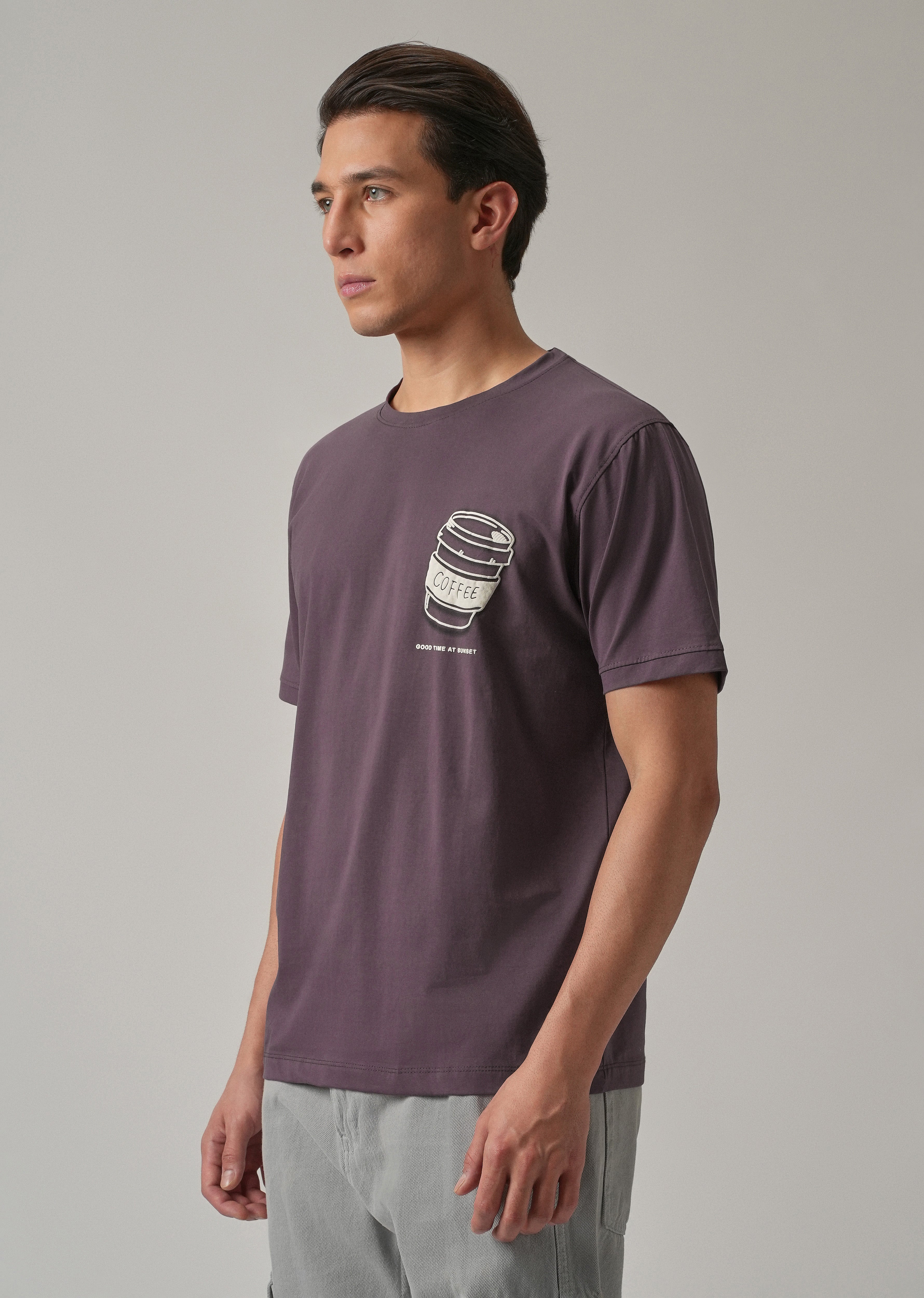 Violet Printed Slim Fit T-Shirt