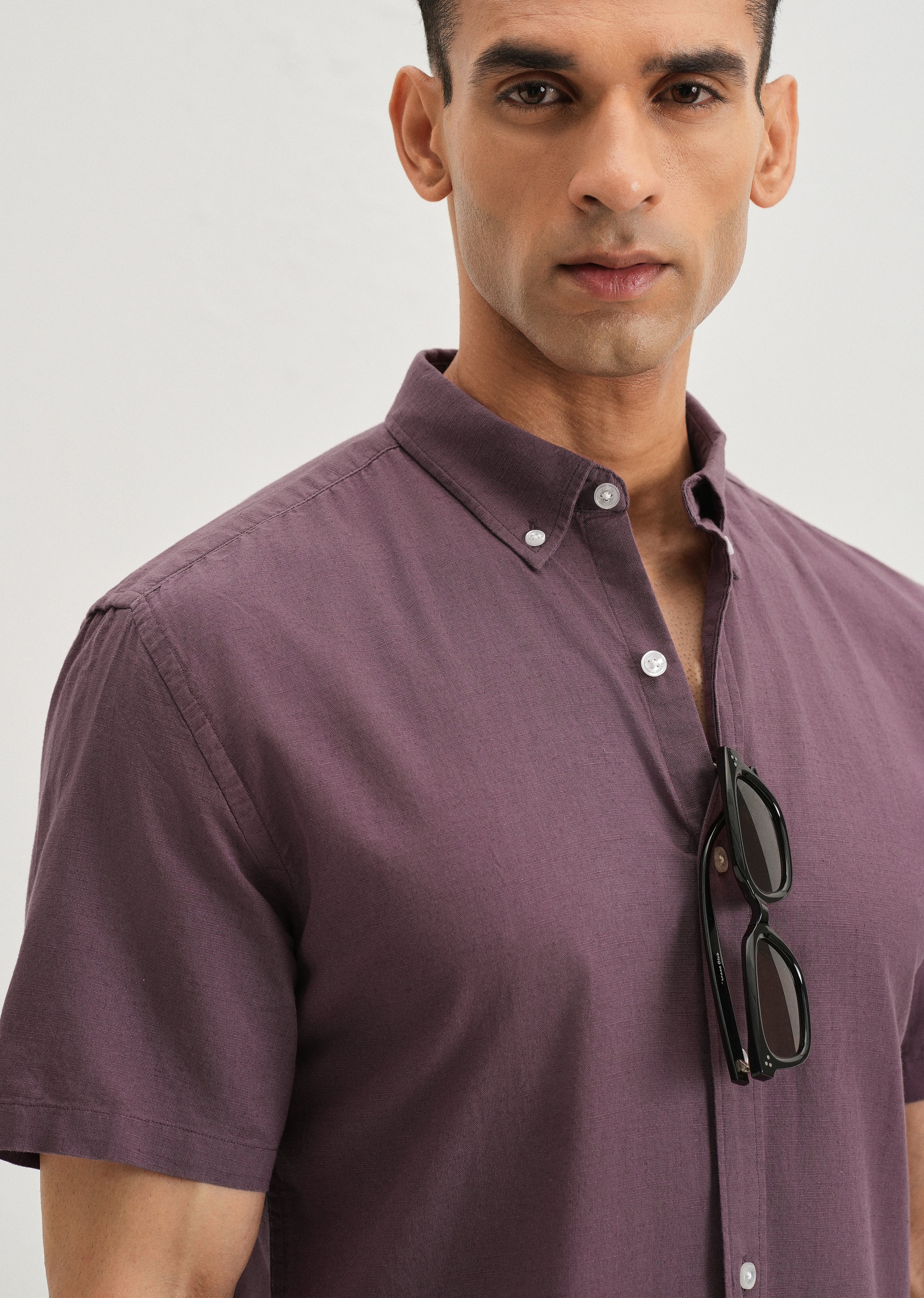Violet Cotton Linen Shirt
