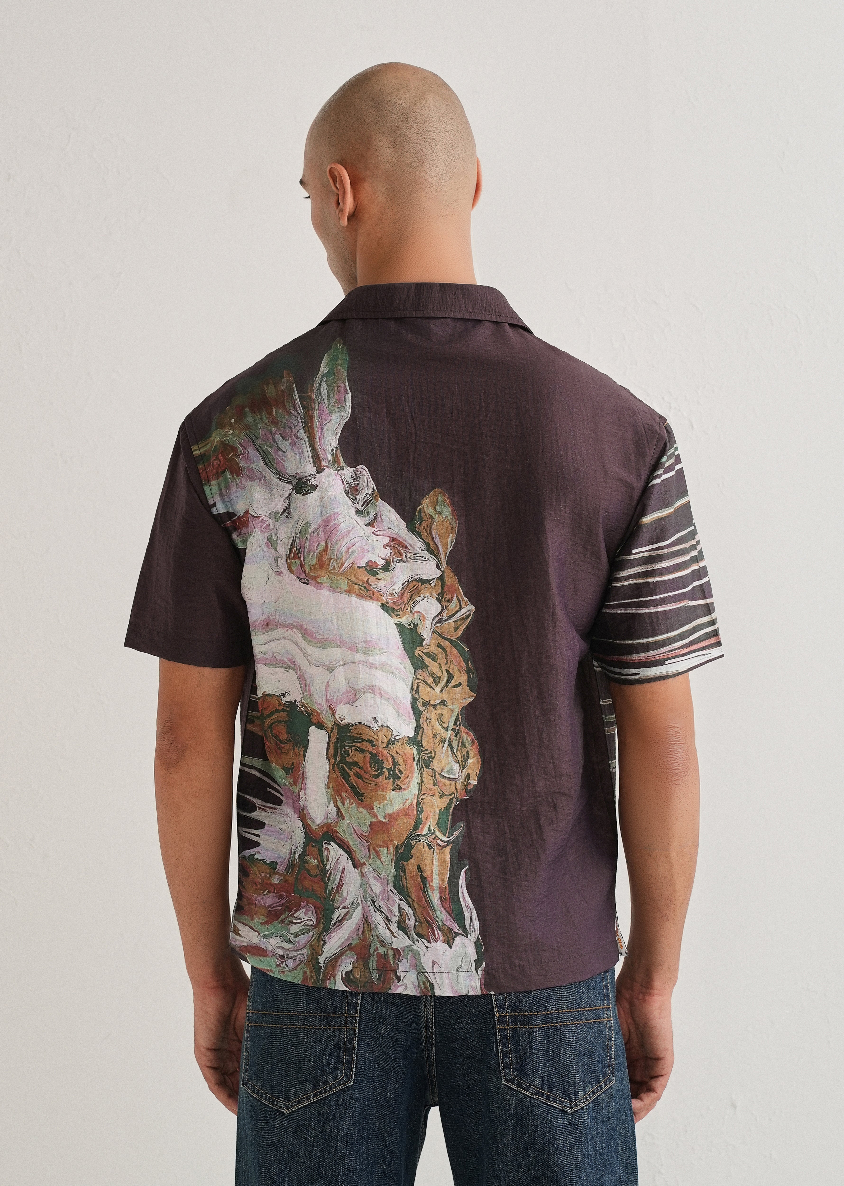 Violet Placement Print Shirt