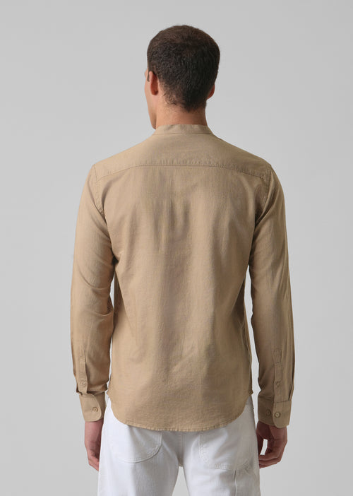 Warm Beige Cotton Linen Shirt