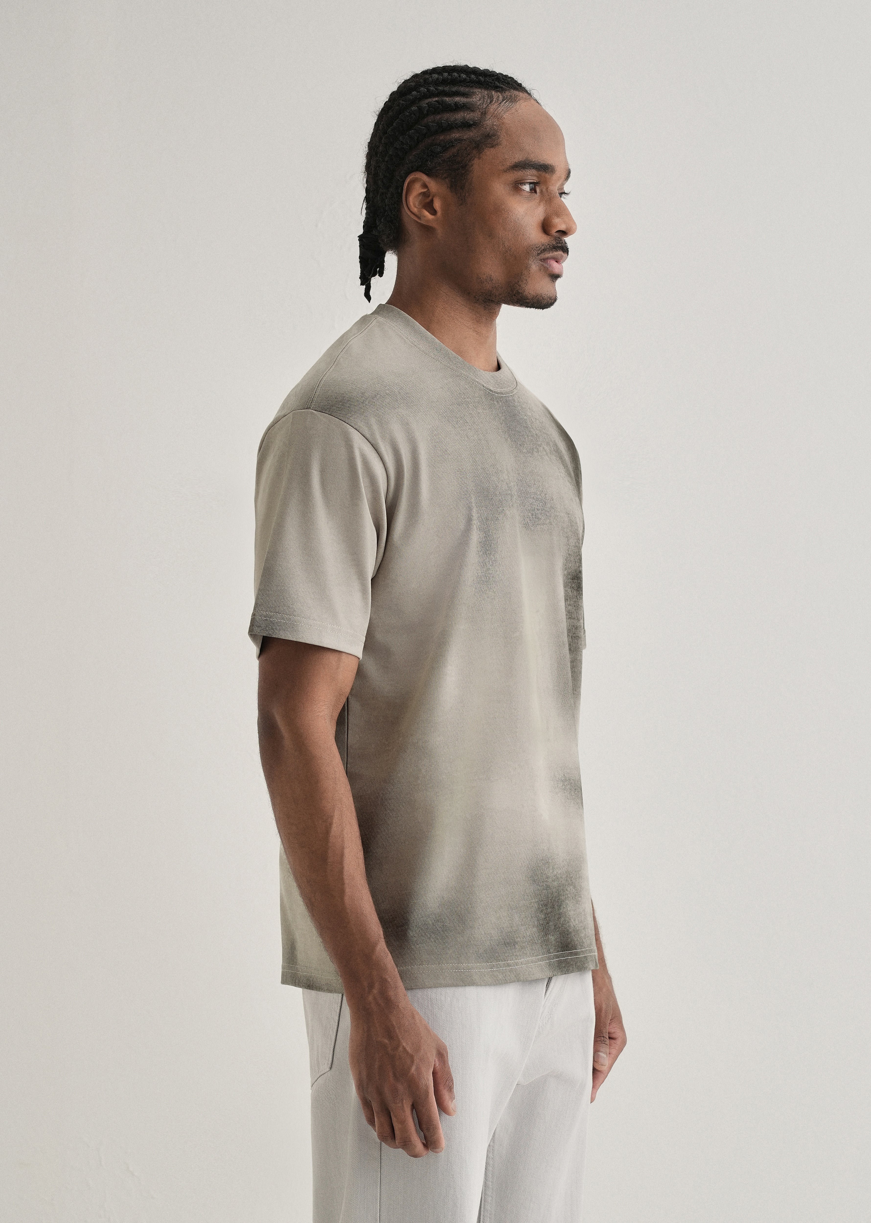 Warm Grey Smudge Wash Oversized T-shirt