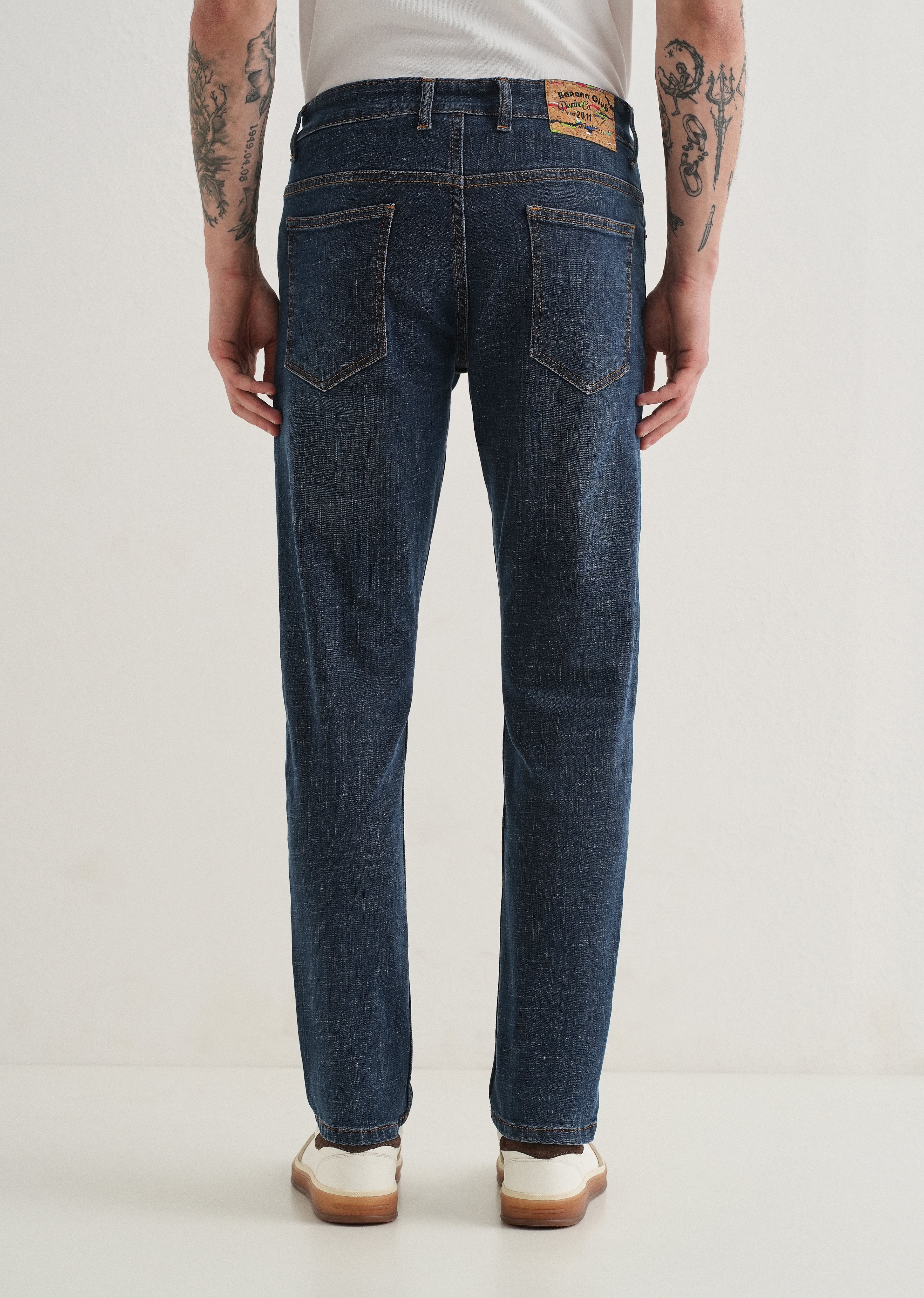 Washed Blue Slim Fit Ankle Length Jeans