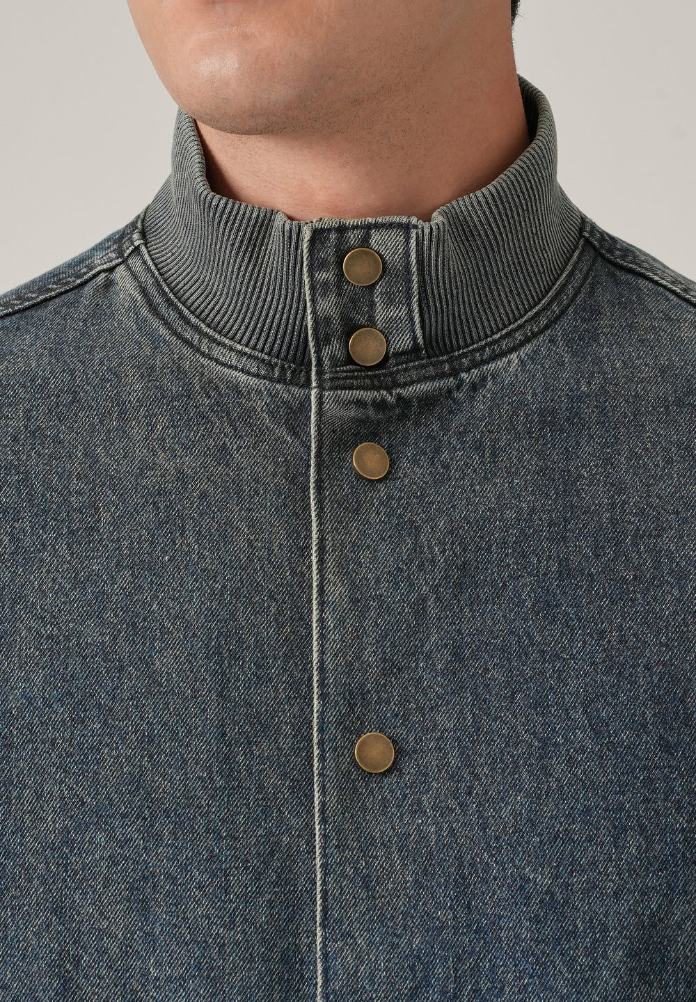 Washed Denim Bomber Jacket
