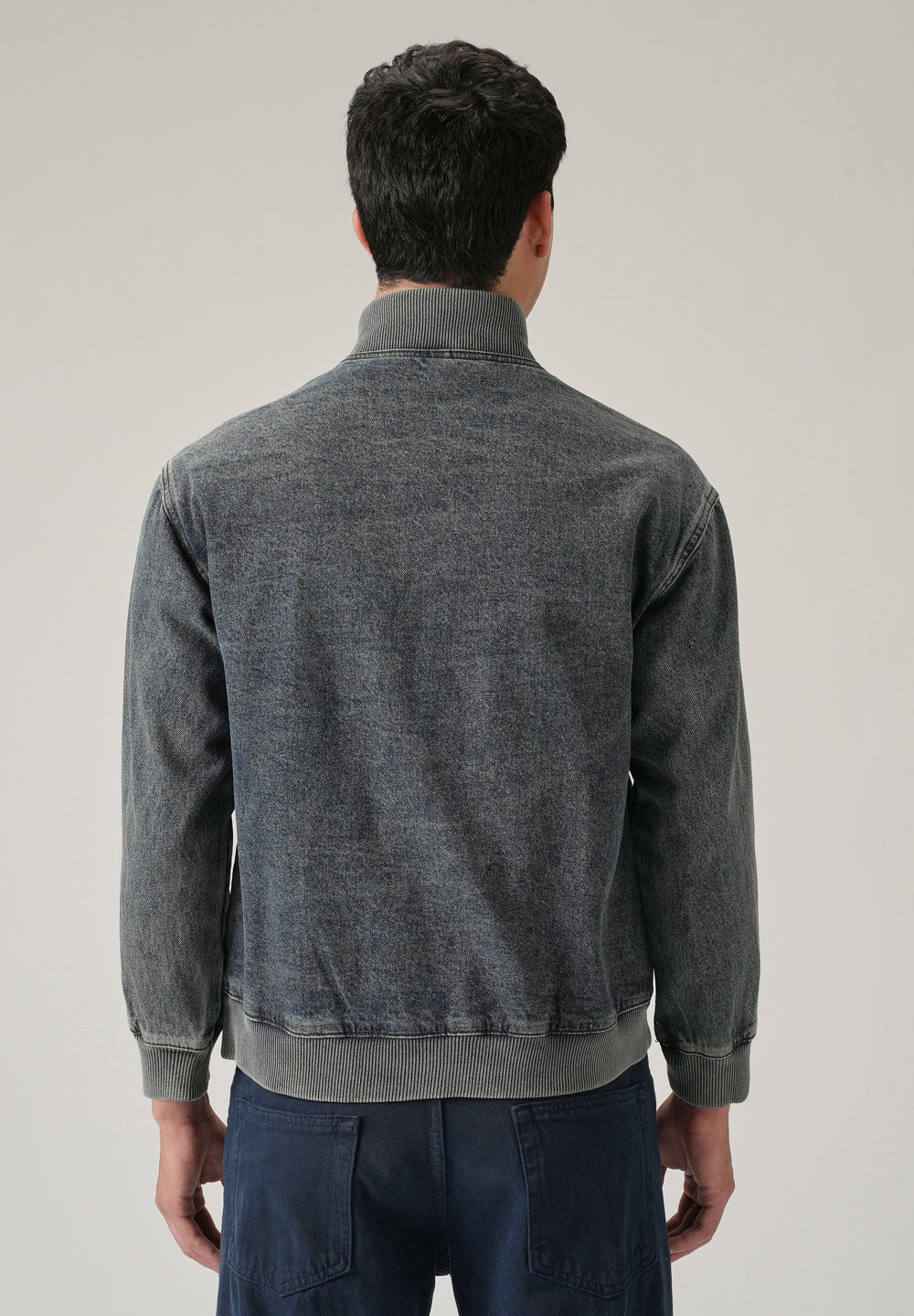 Washed Denim Bomber Jacket