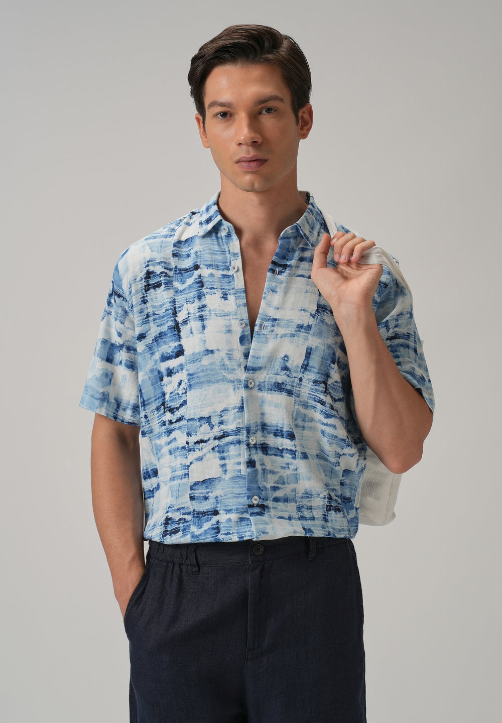 Wash out Print Half Sleeve shirt