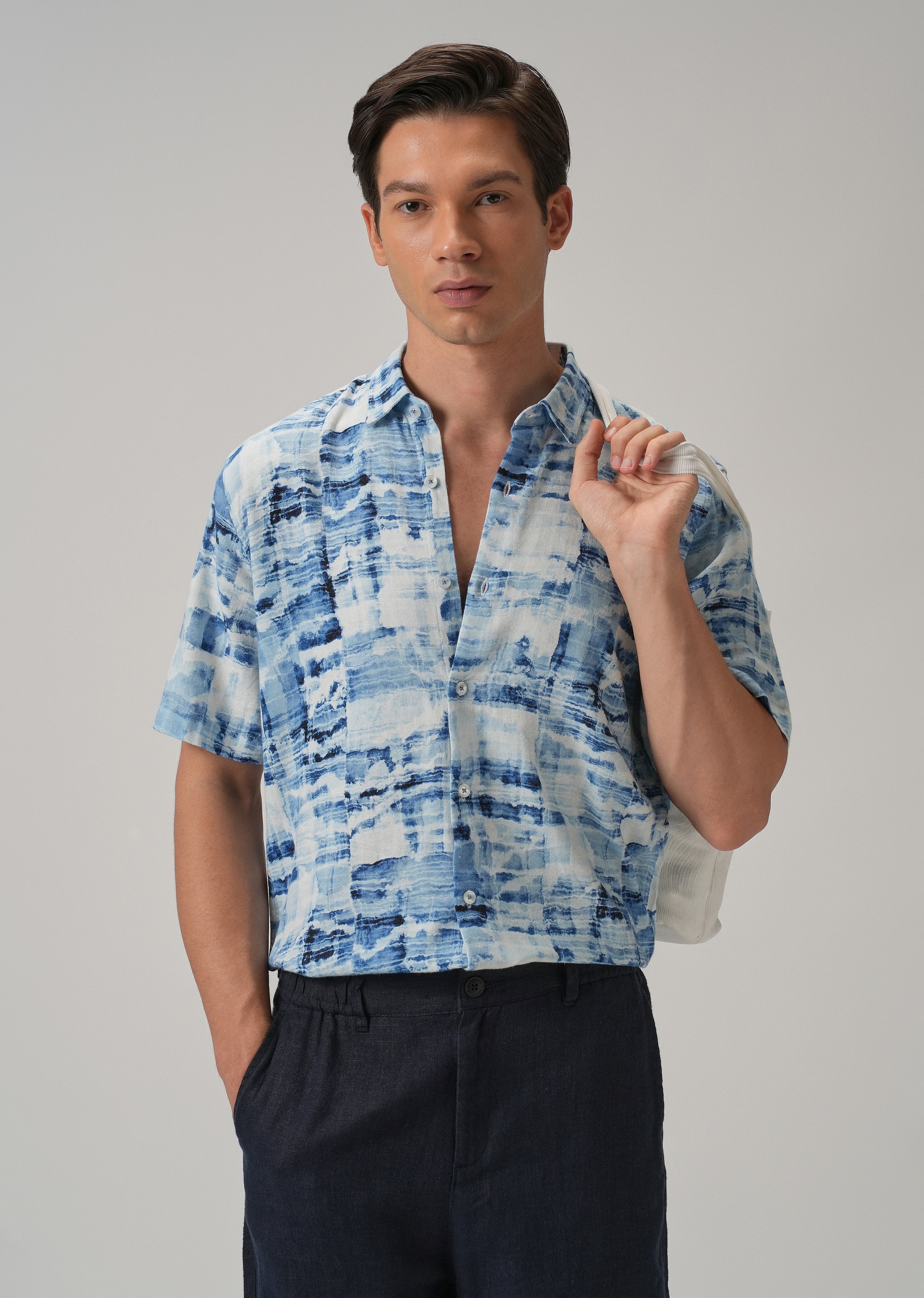 Wash out Print Half Sleeve shirt