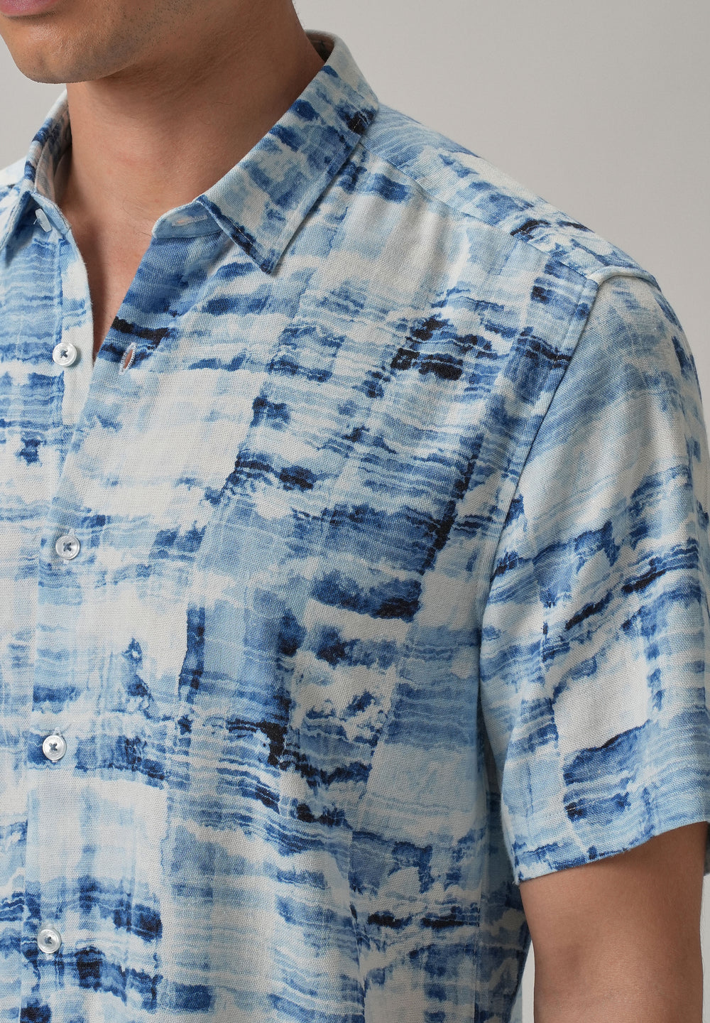 Wash out Print Half Sleeve shirt