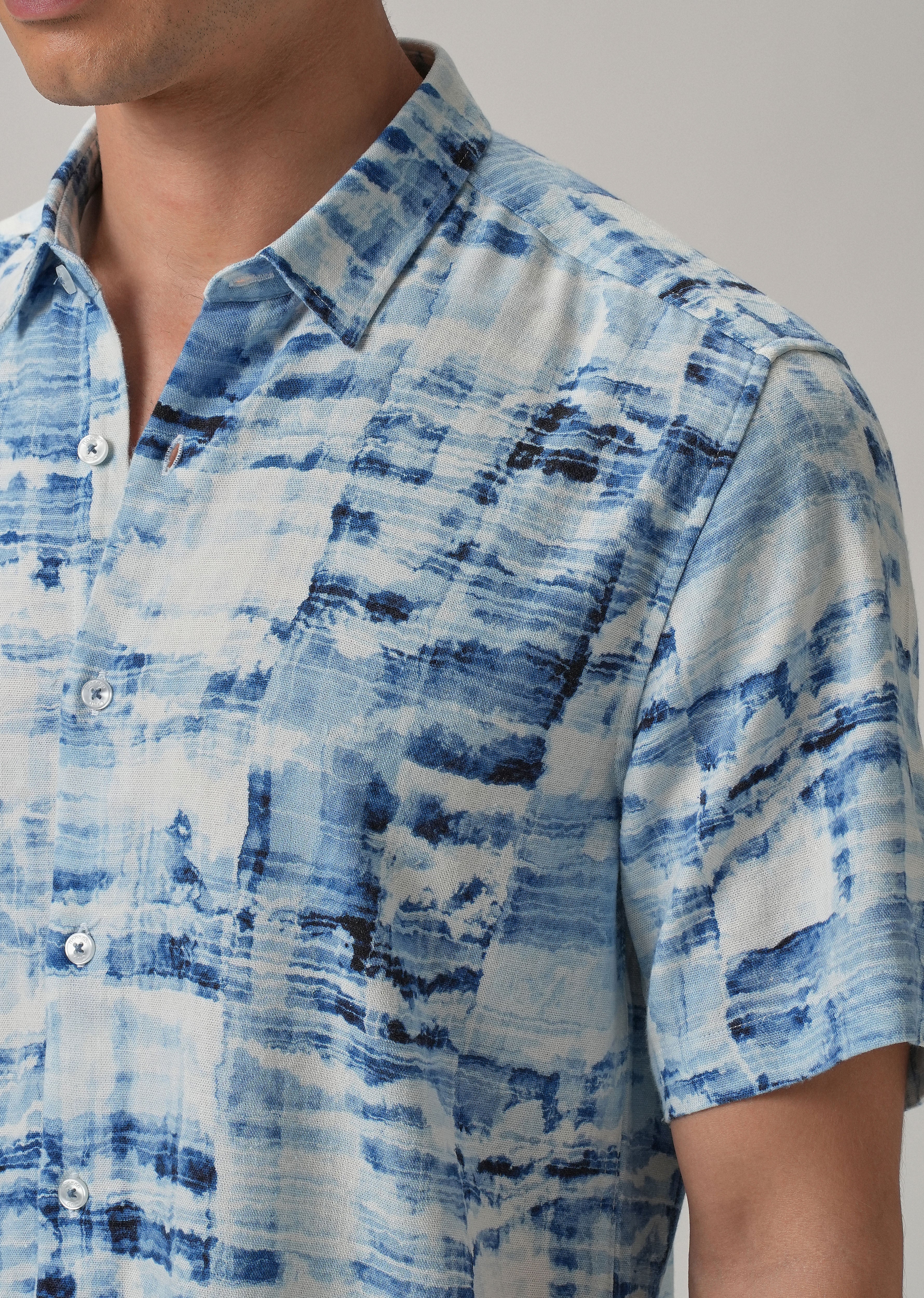 Wash out Print Half Sleeve shirt