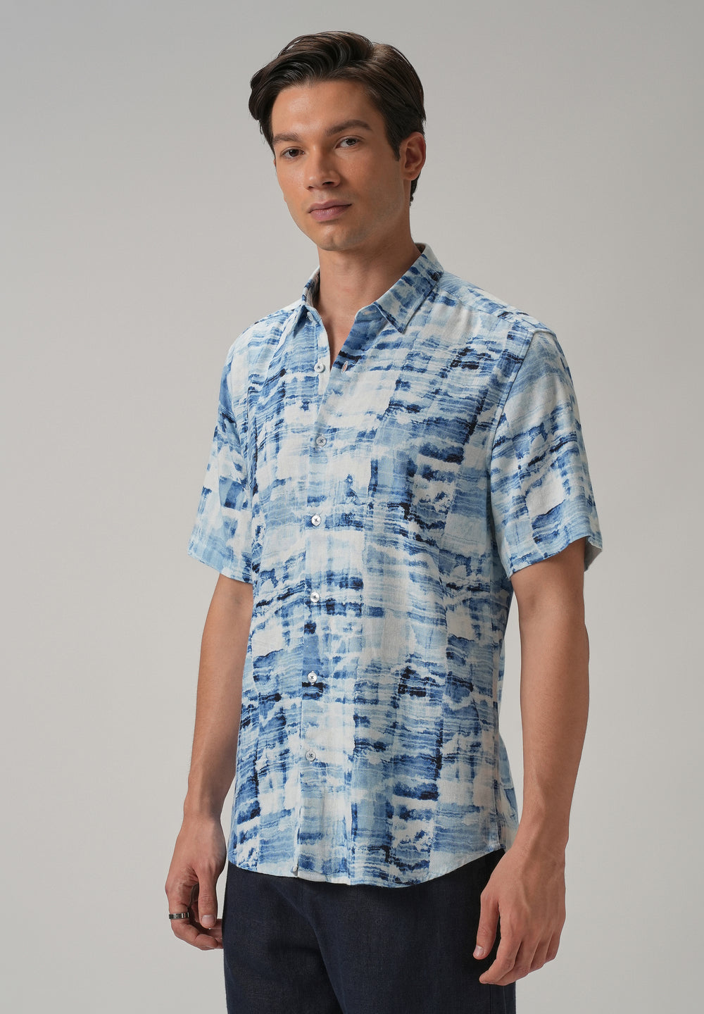 Wash out Print Half Sleeve shirt