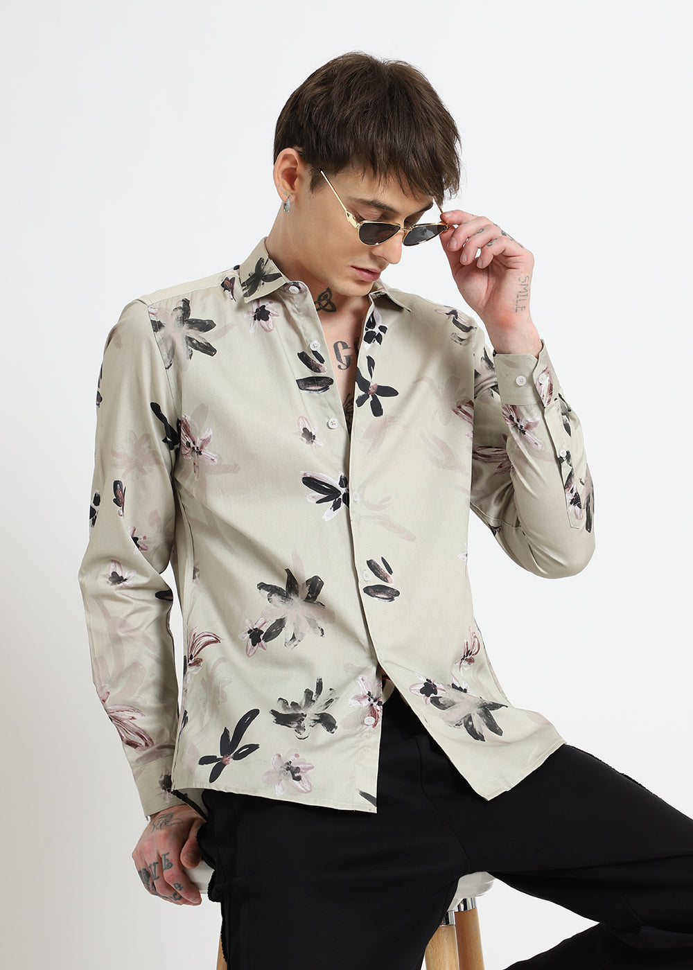 Watercolor Floral Printed Shirt