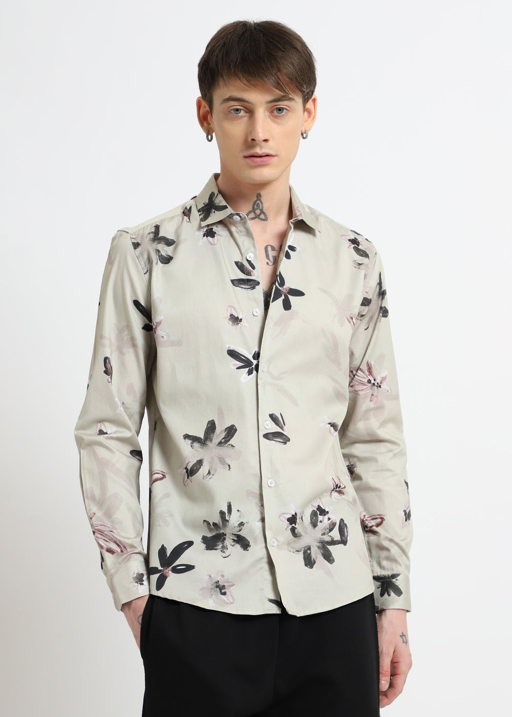 Watercolor Floral Printed Shirt