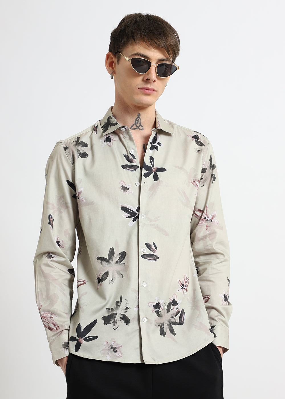 Watercolor Floral Printed Shirt
