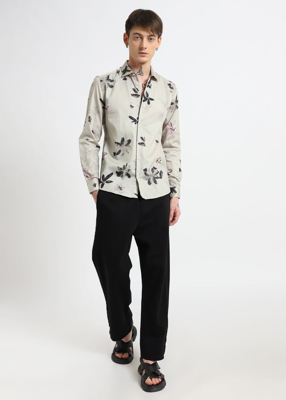 Watercolor Floral Printed Shirt