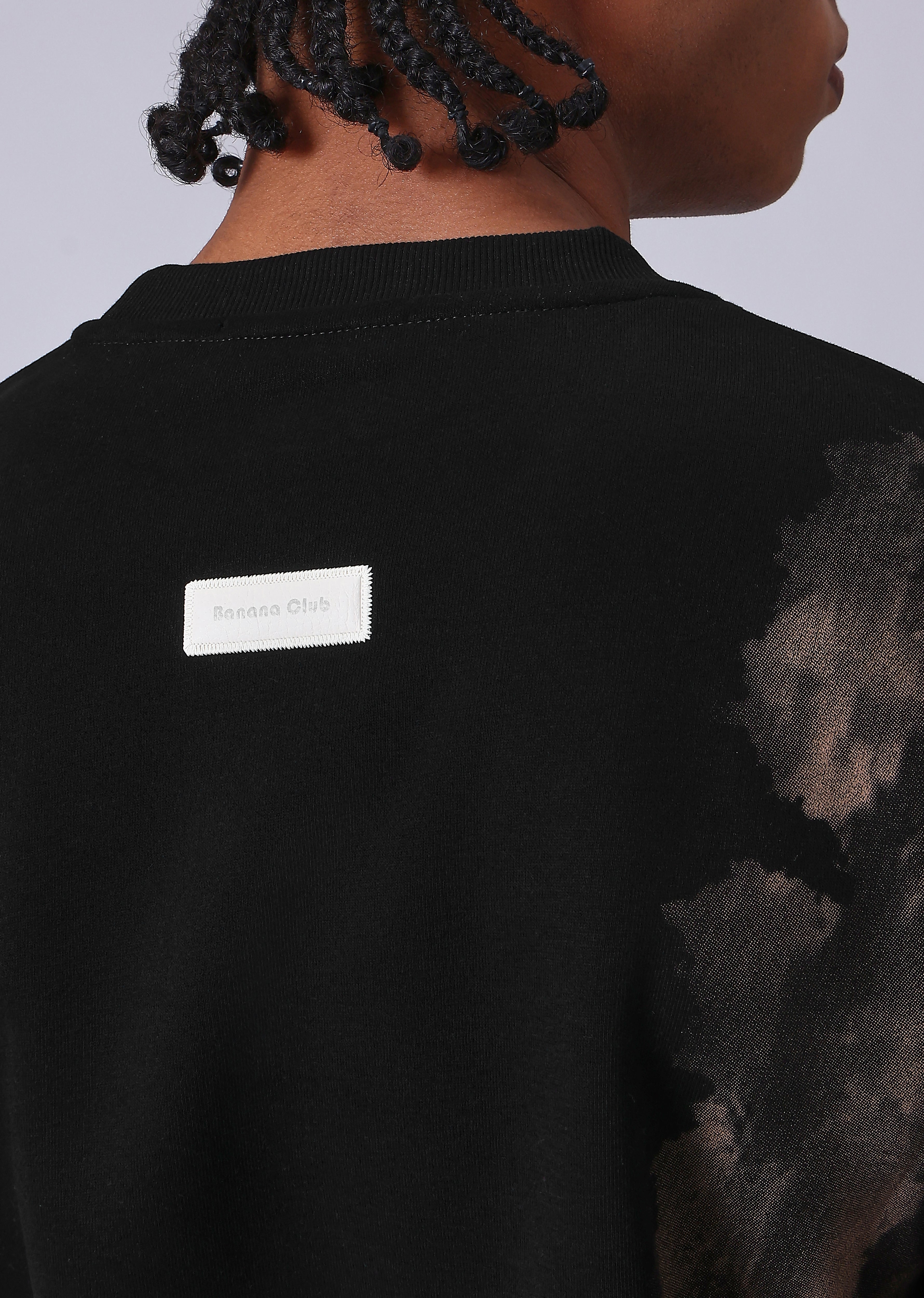 Waved Black Sweatshirt
