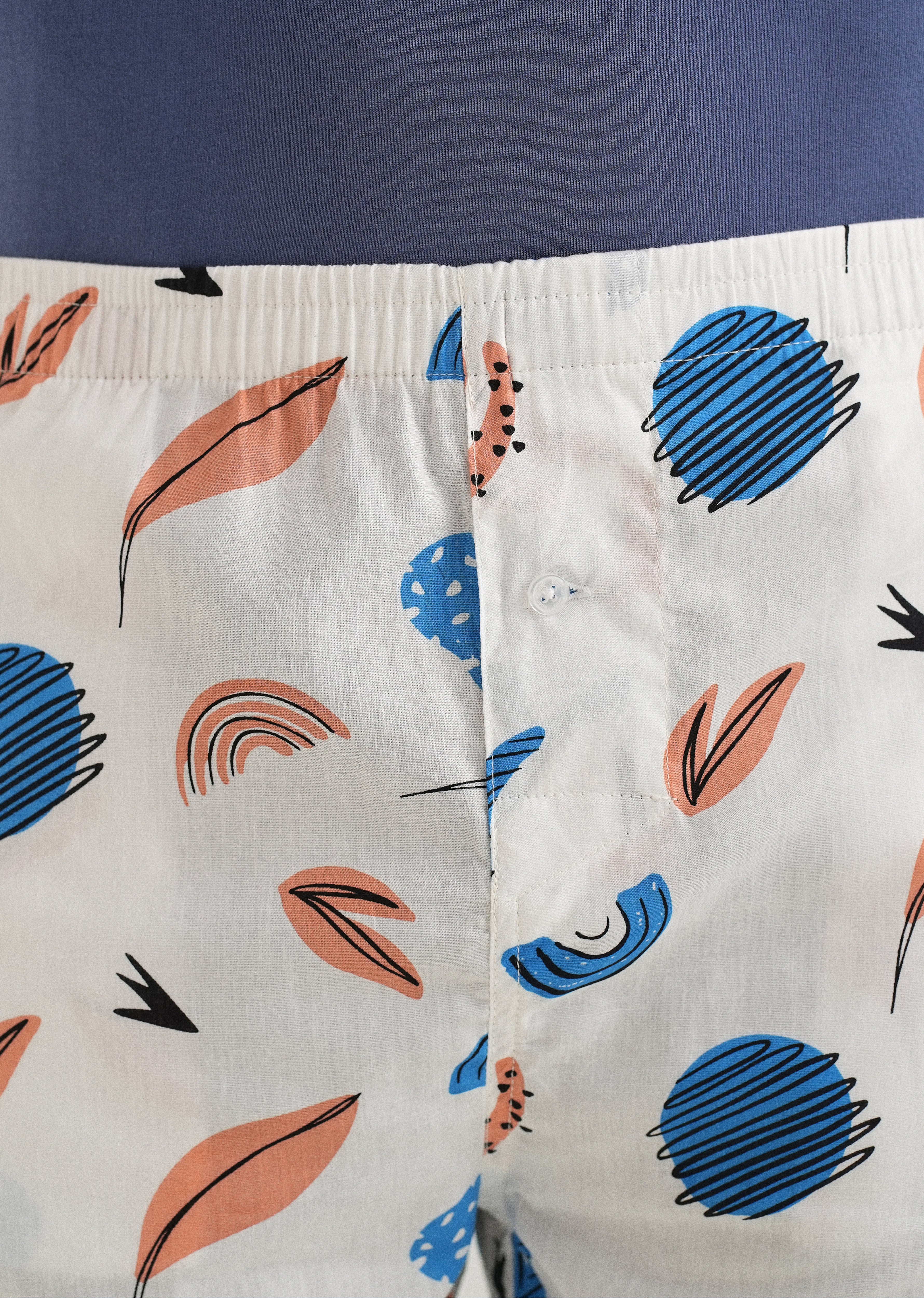 White Abstract Printed Boxer