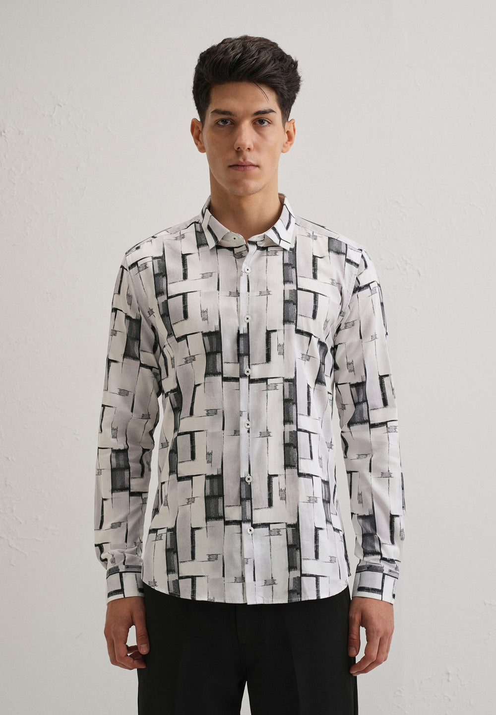 White Abstractox Printed shirt