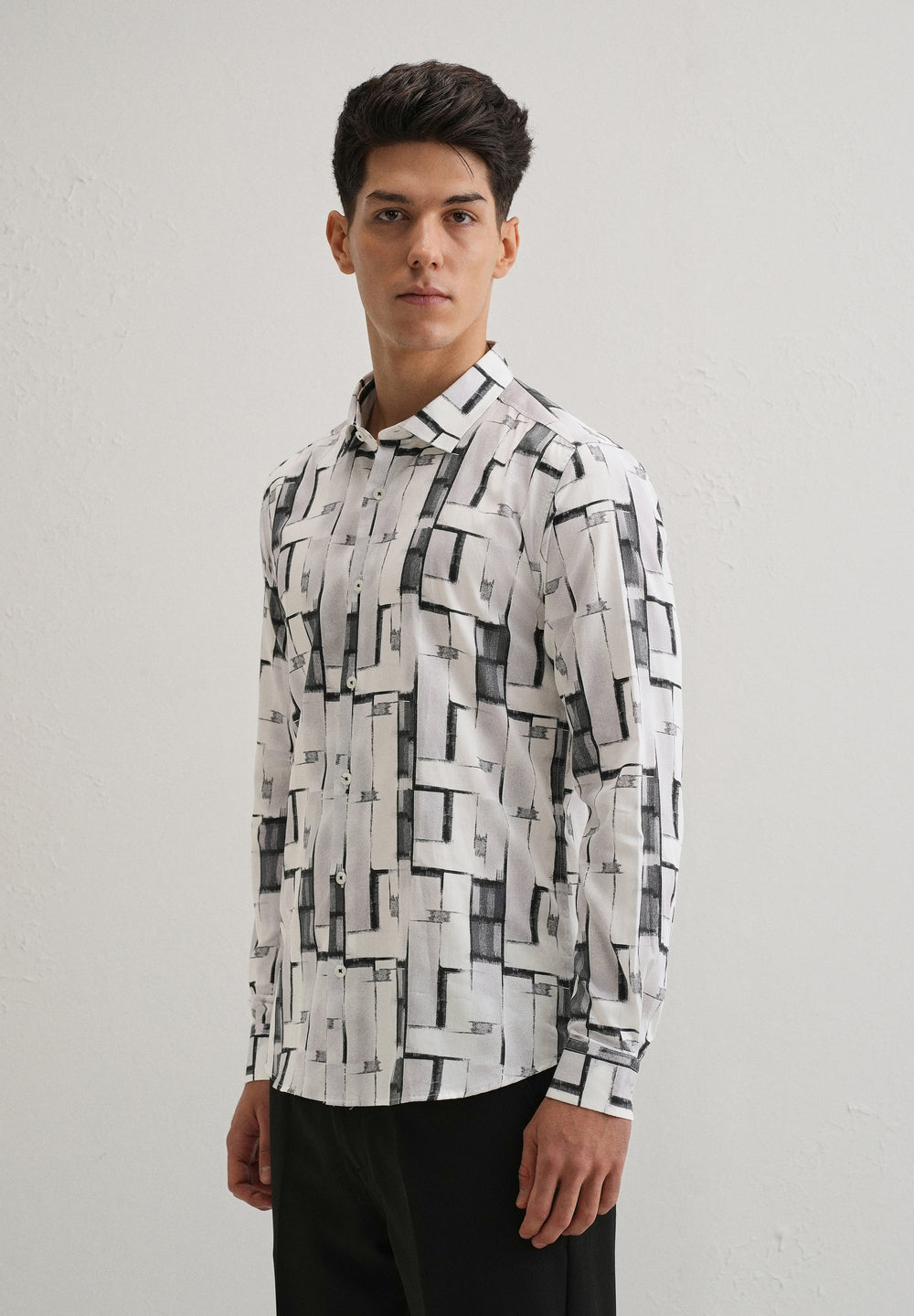 White Abstractox Printed shirt