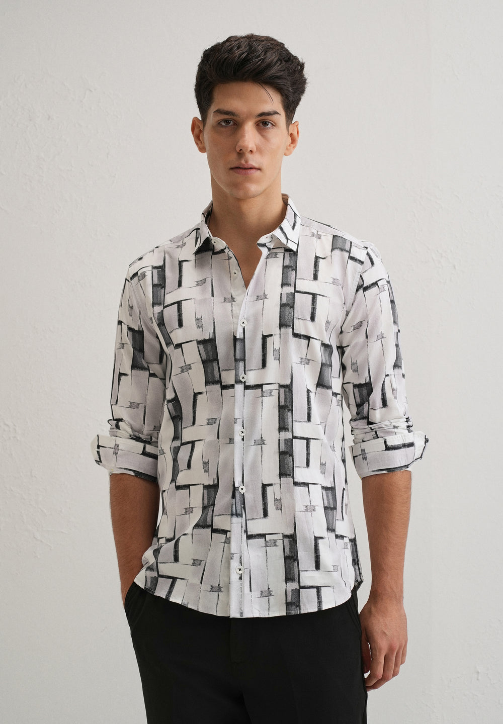 White Abstractox Printed shirt