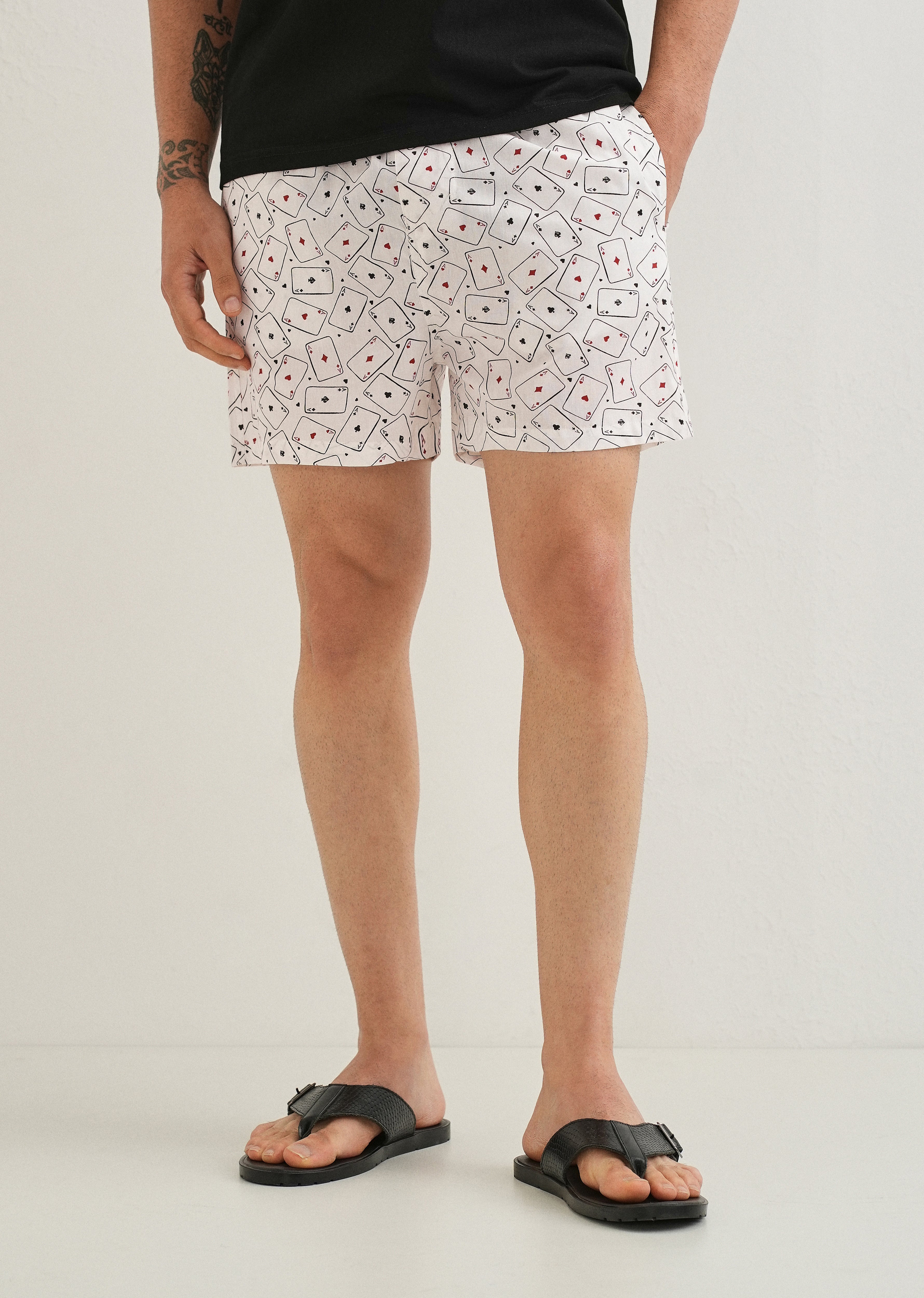 White Ace Card Printed Boxer