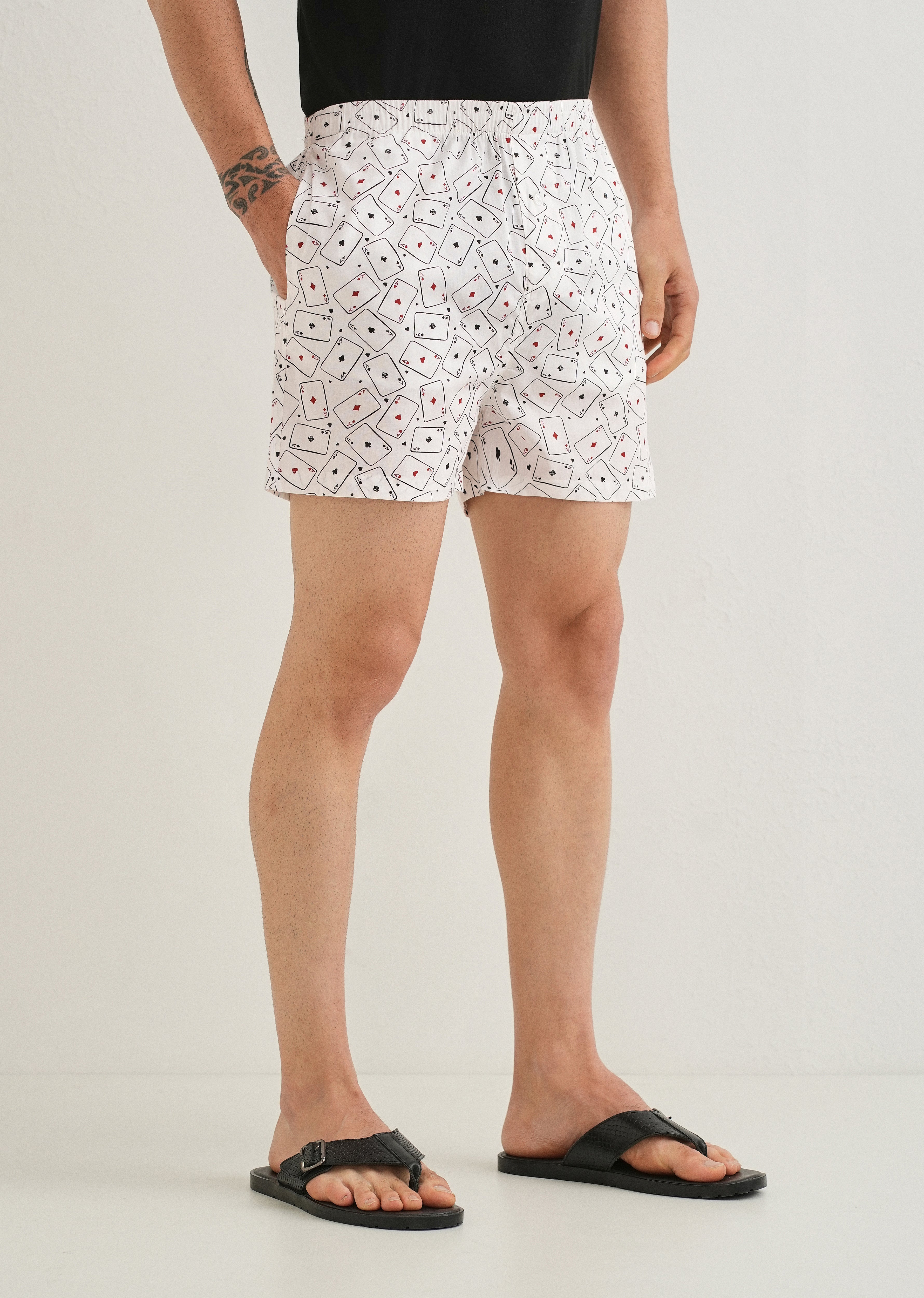 White Ace Card Printed Boxer