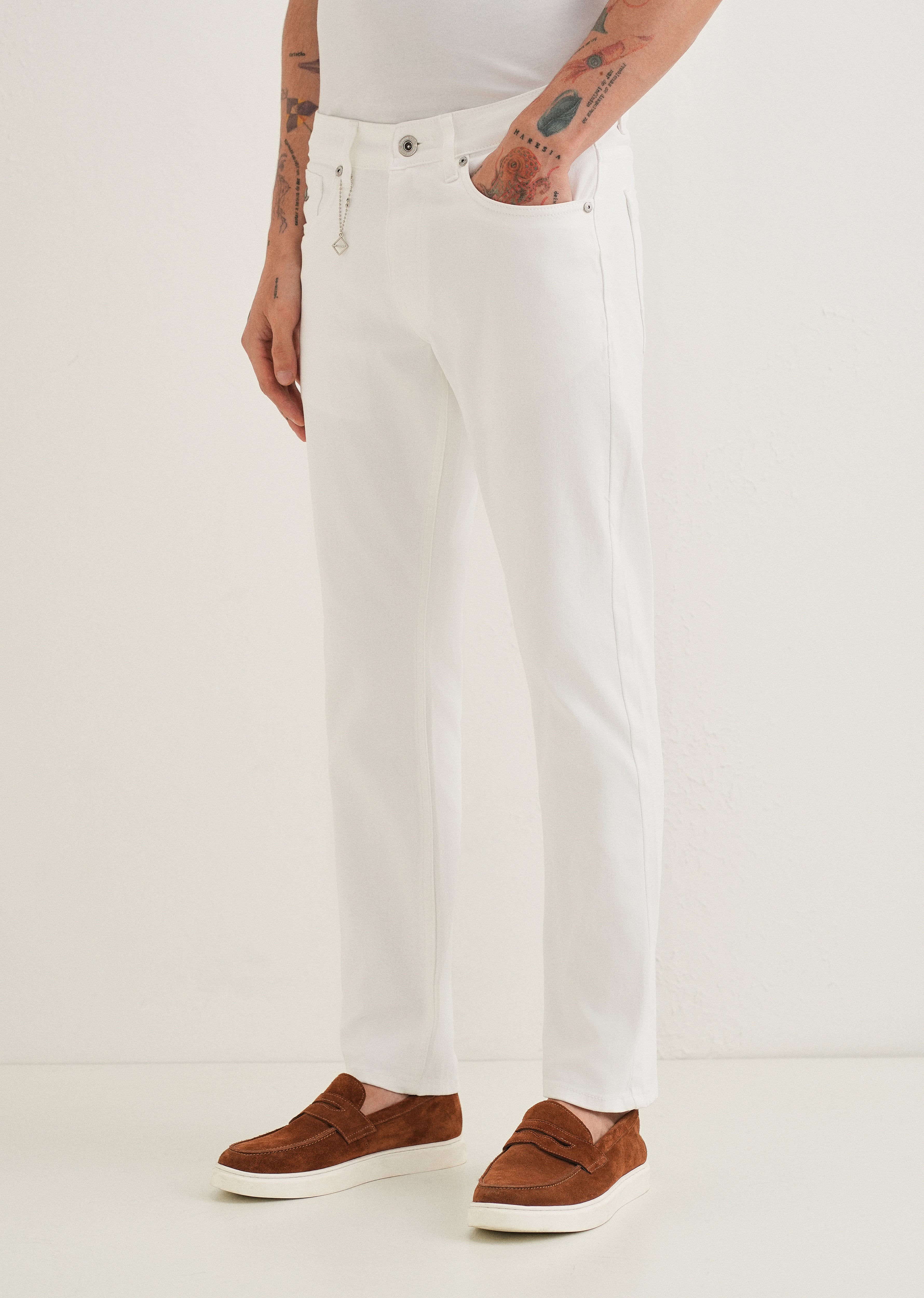White Ankle Fit Jeans