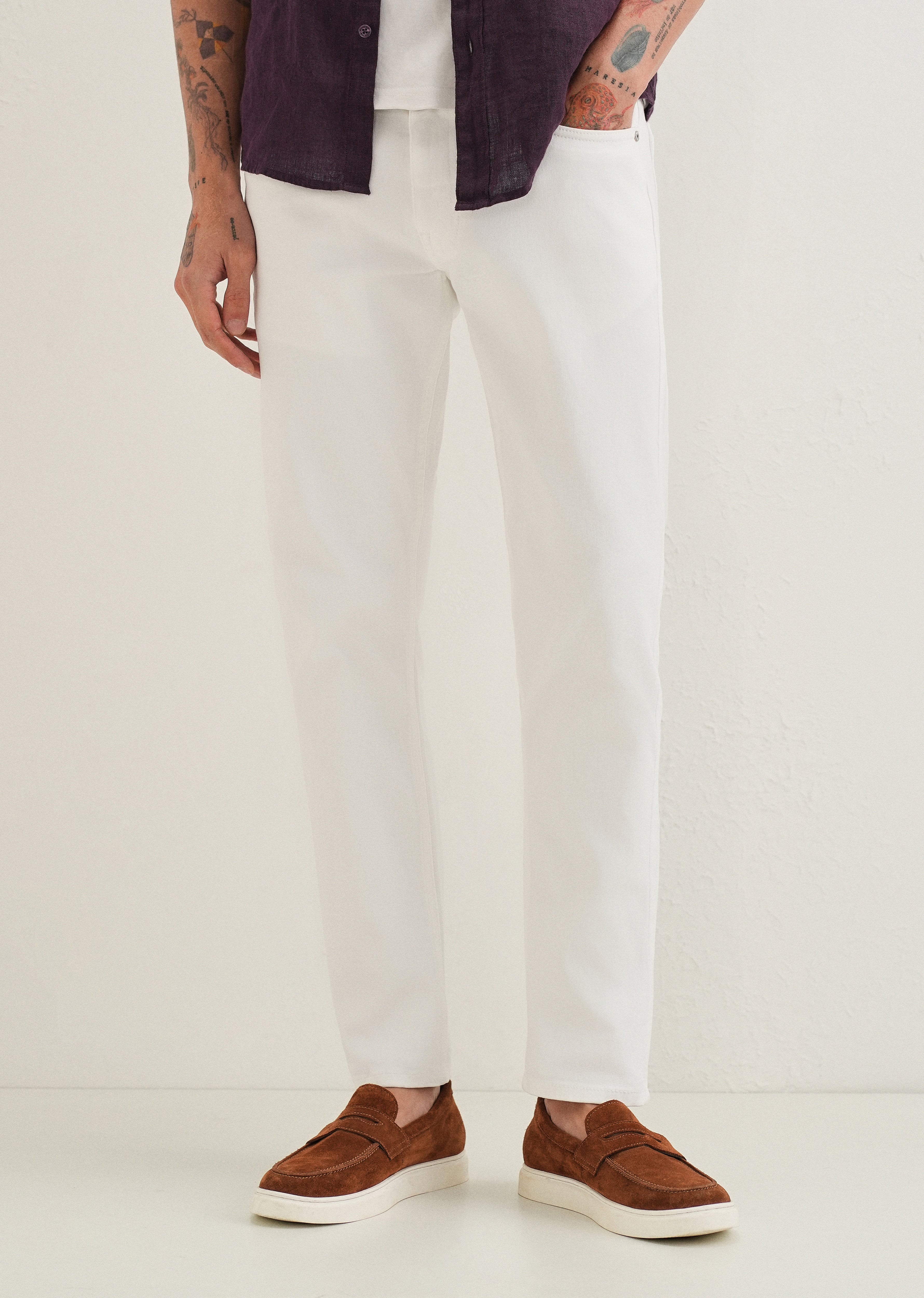 White Ankle Fit Jeans