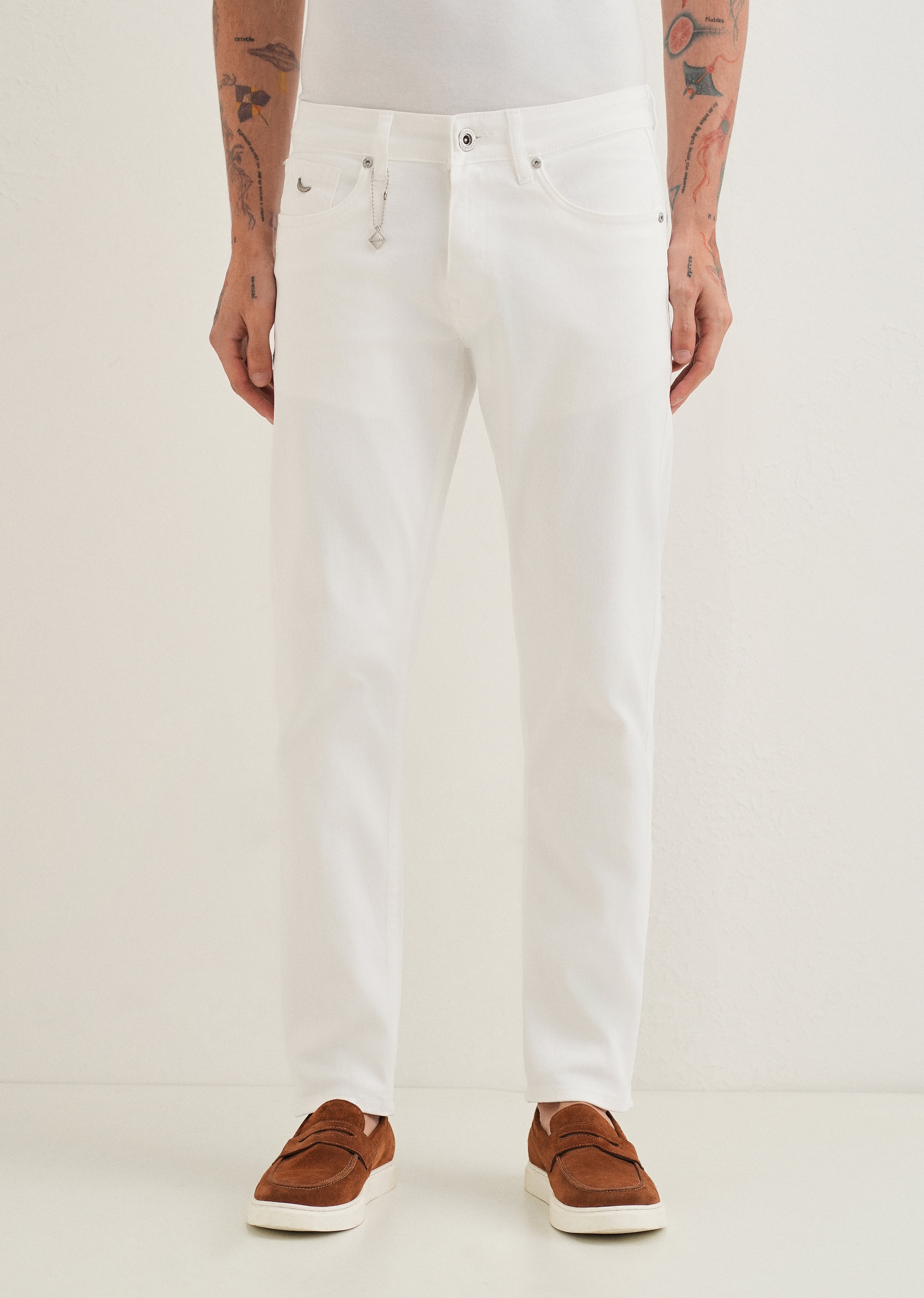 White Ankle Fit Jeans