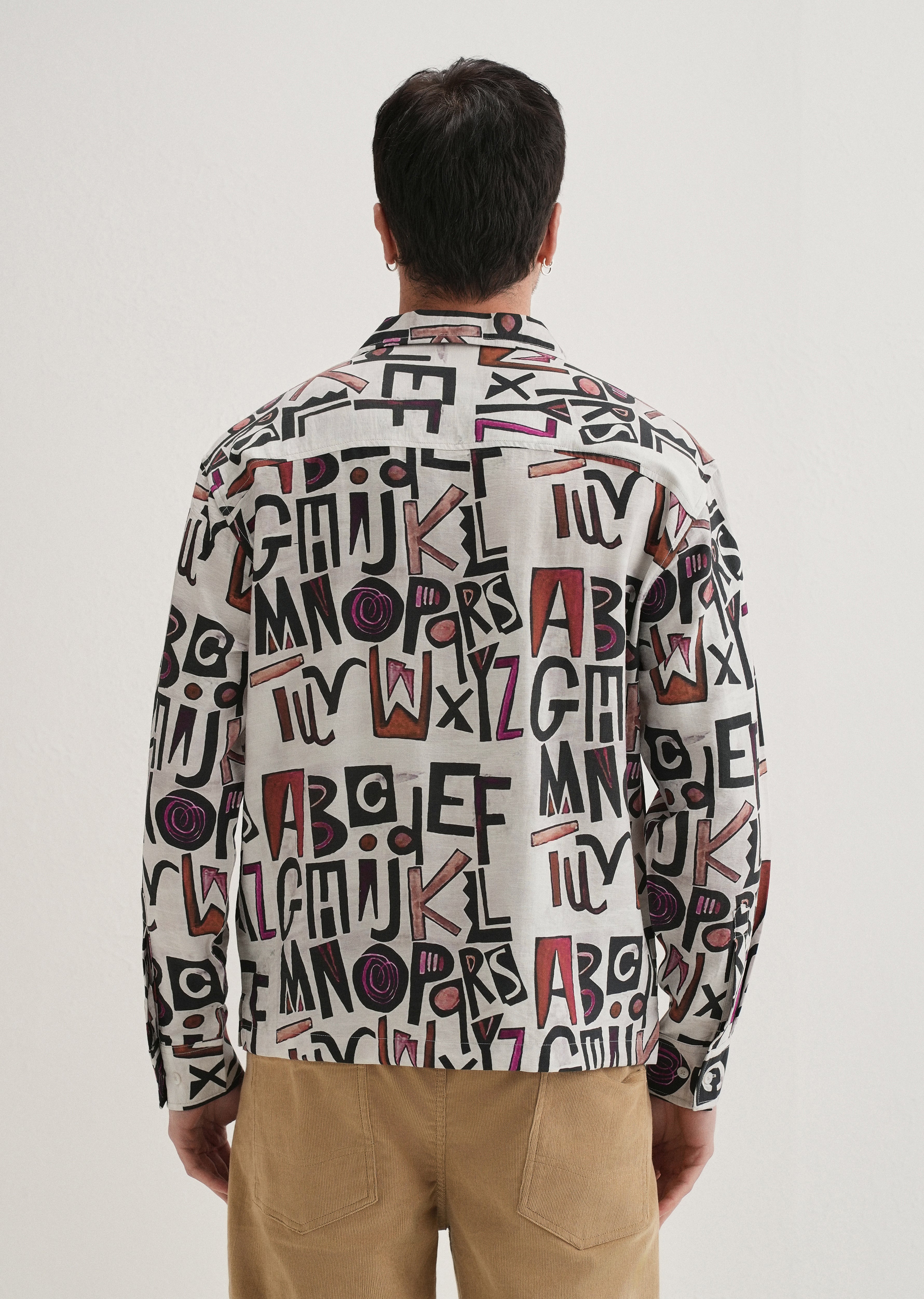 White Artform Typo Printed Shirt