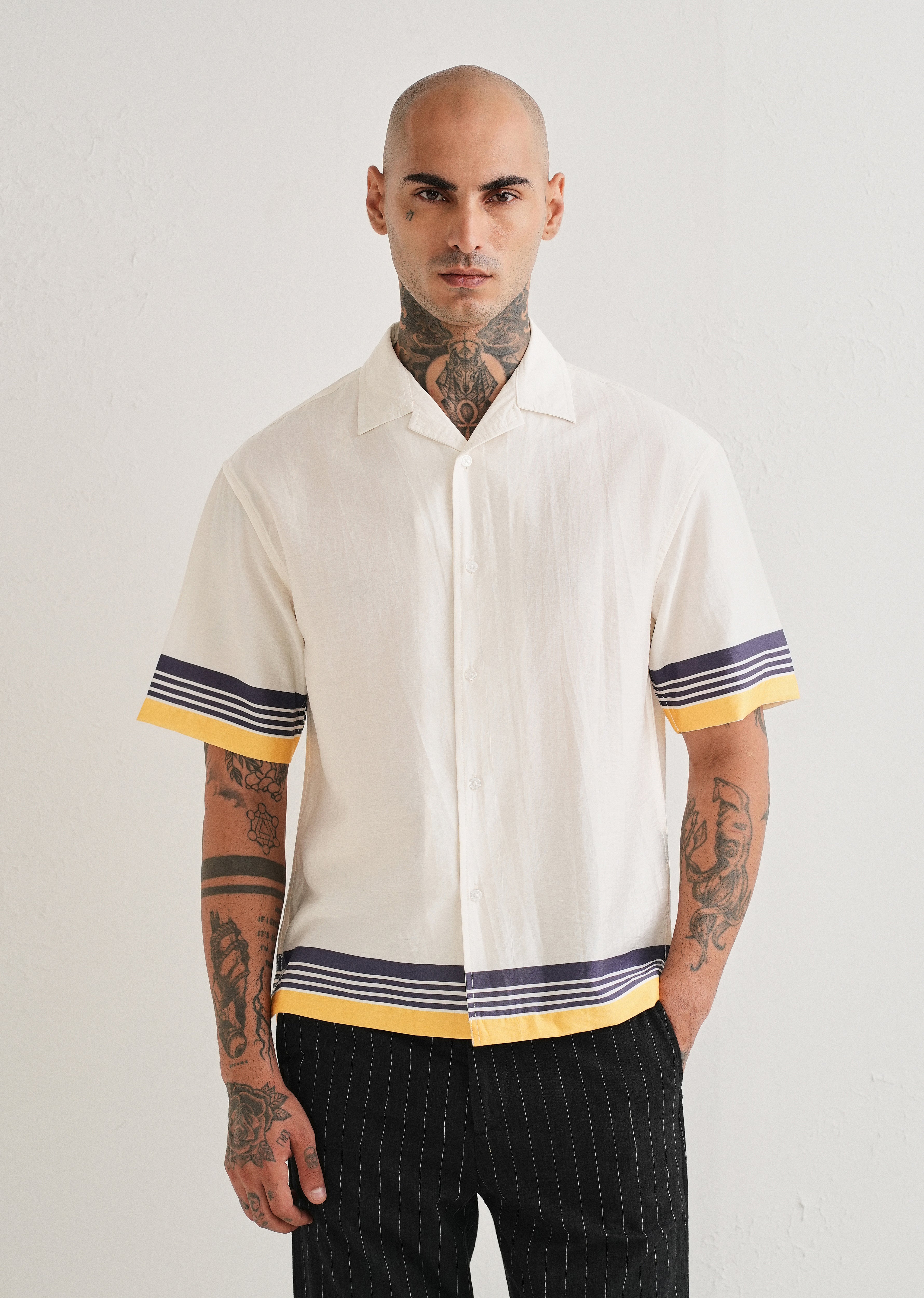 White Back Placement Print Shirt